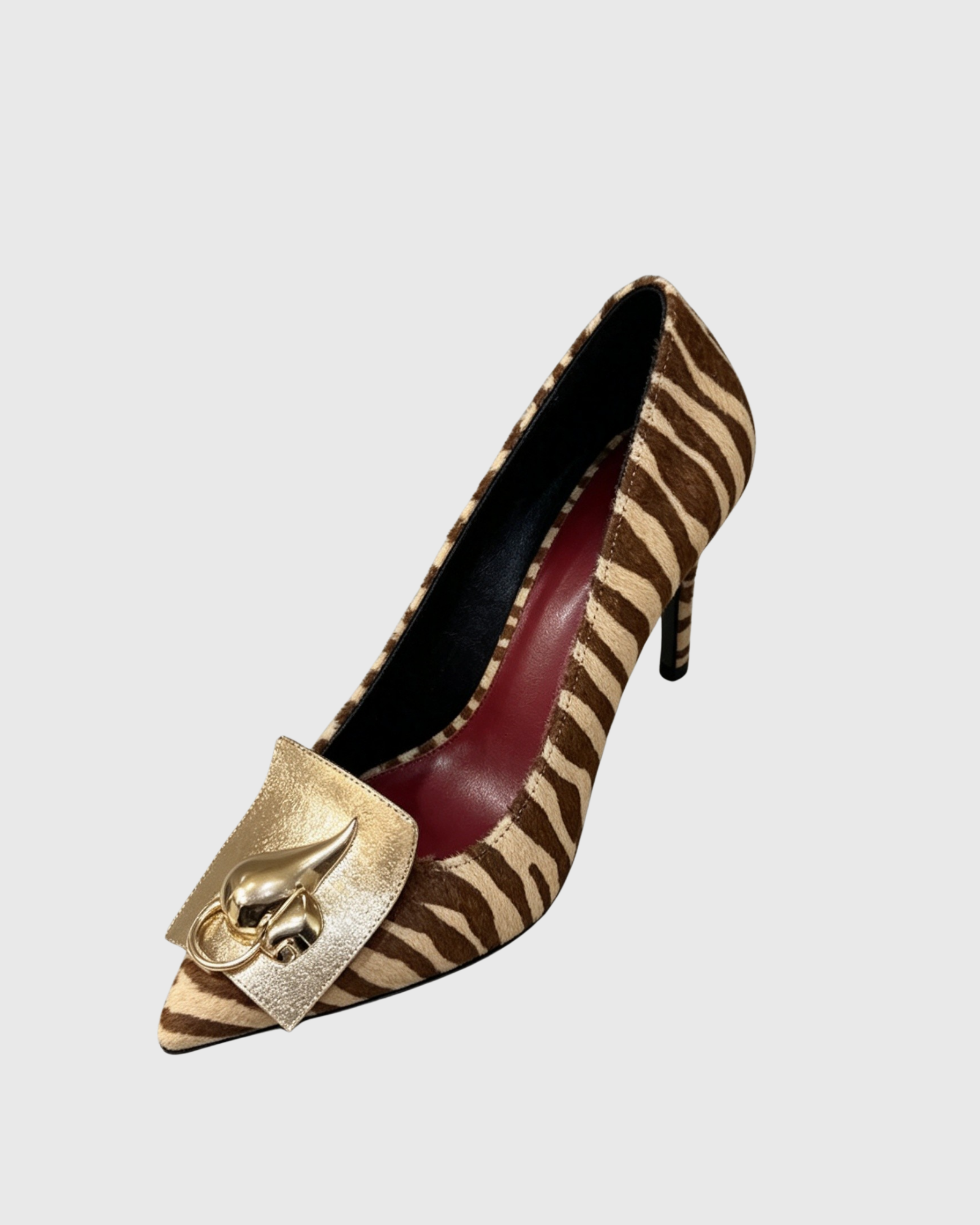 Mercy Zebra Print Hardware Pumps