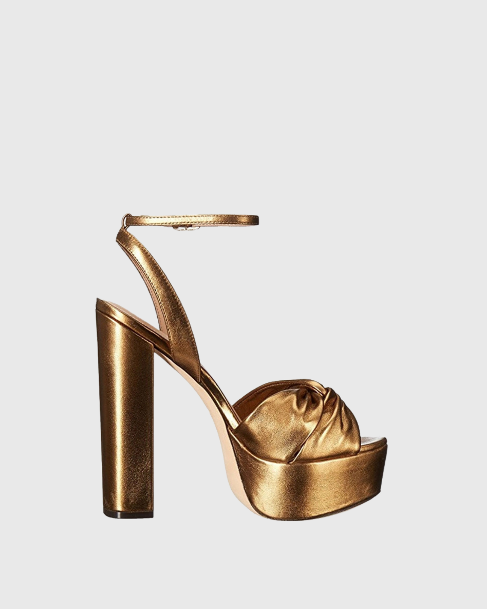 Satu Bow Platform Metallic Sandals In Rose Gold
