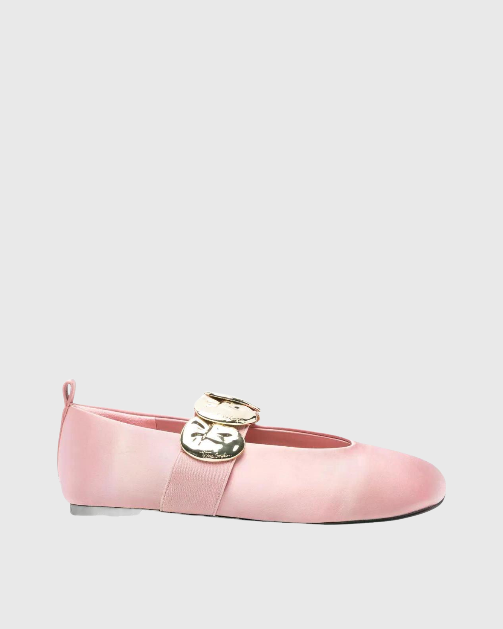Juvela Hardware Satin Glove Ballet Flats In Pink