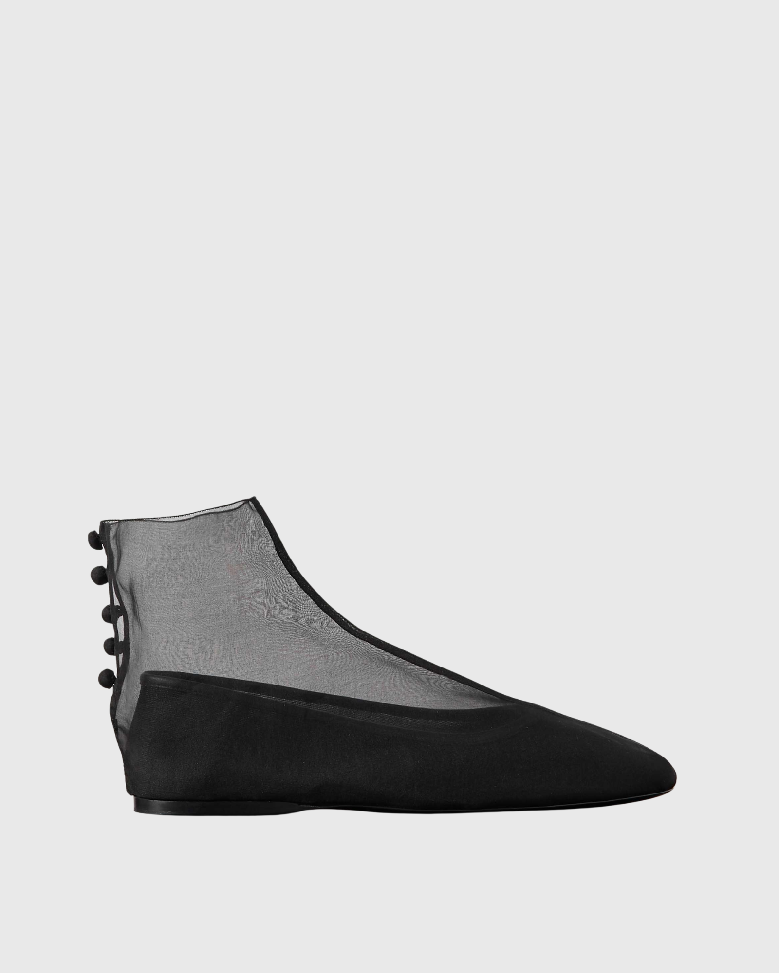 Juul Sheer Ballet Sock Flats In Black