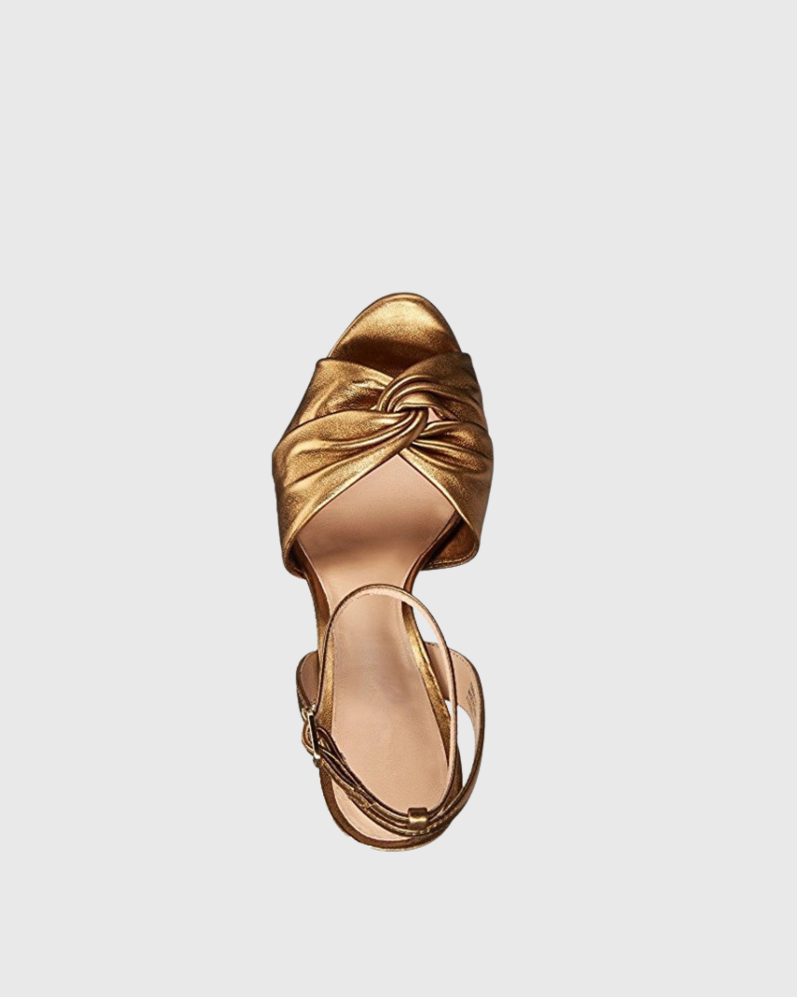 Satu Bow Platform Metallic Sandals In Rose Gold