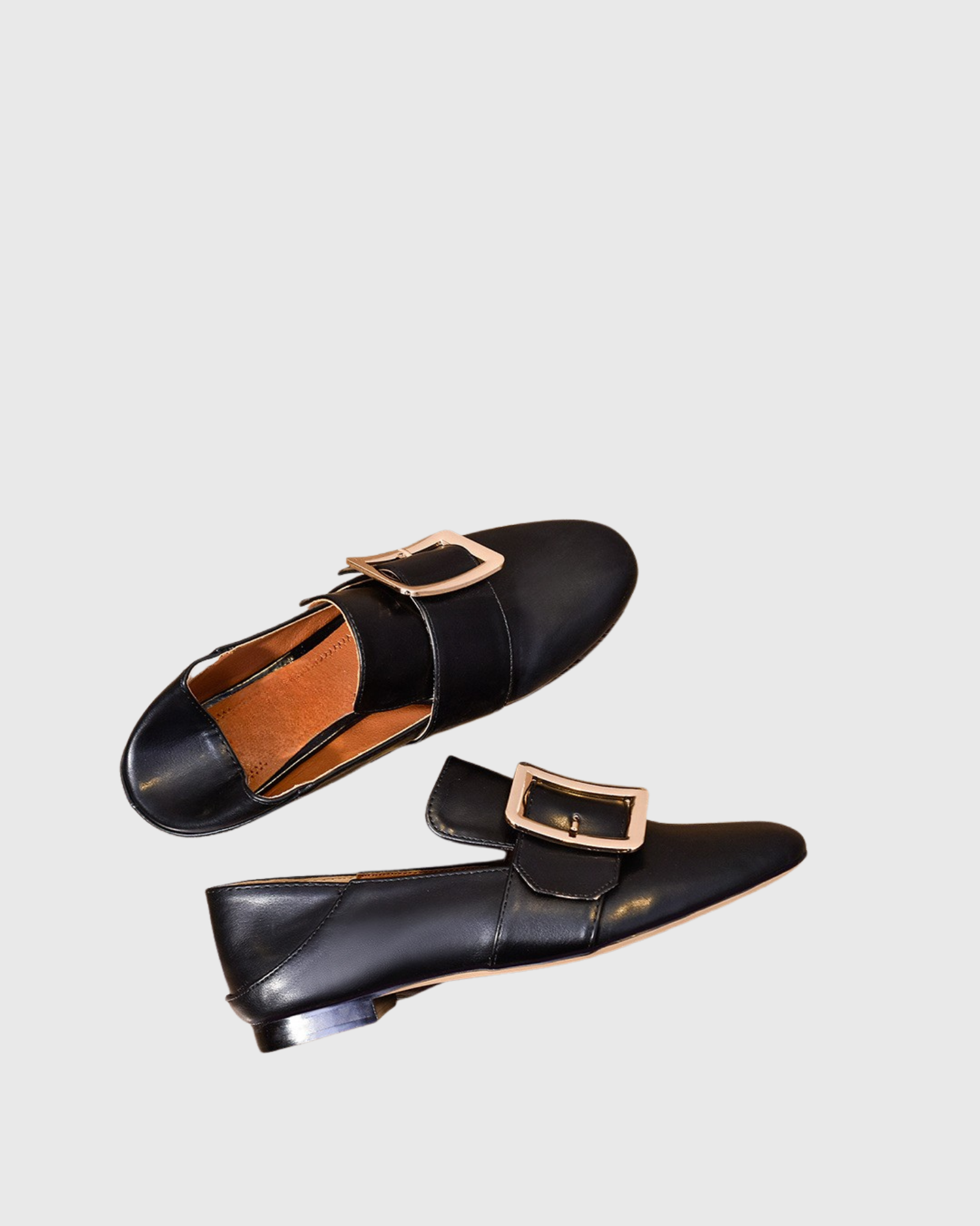 Loafer Buckle Leather Loafer In Black