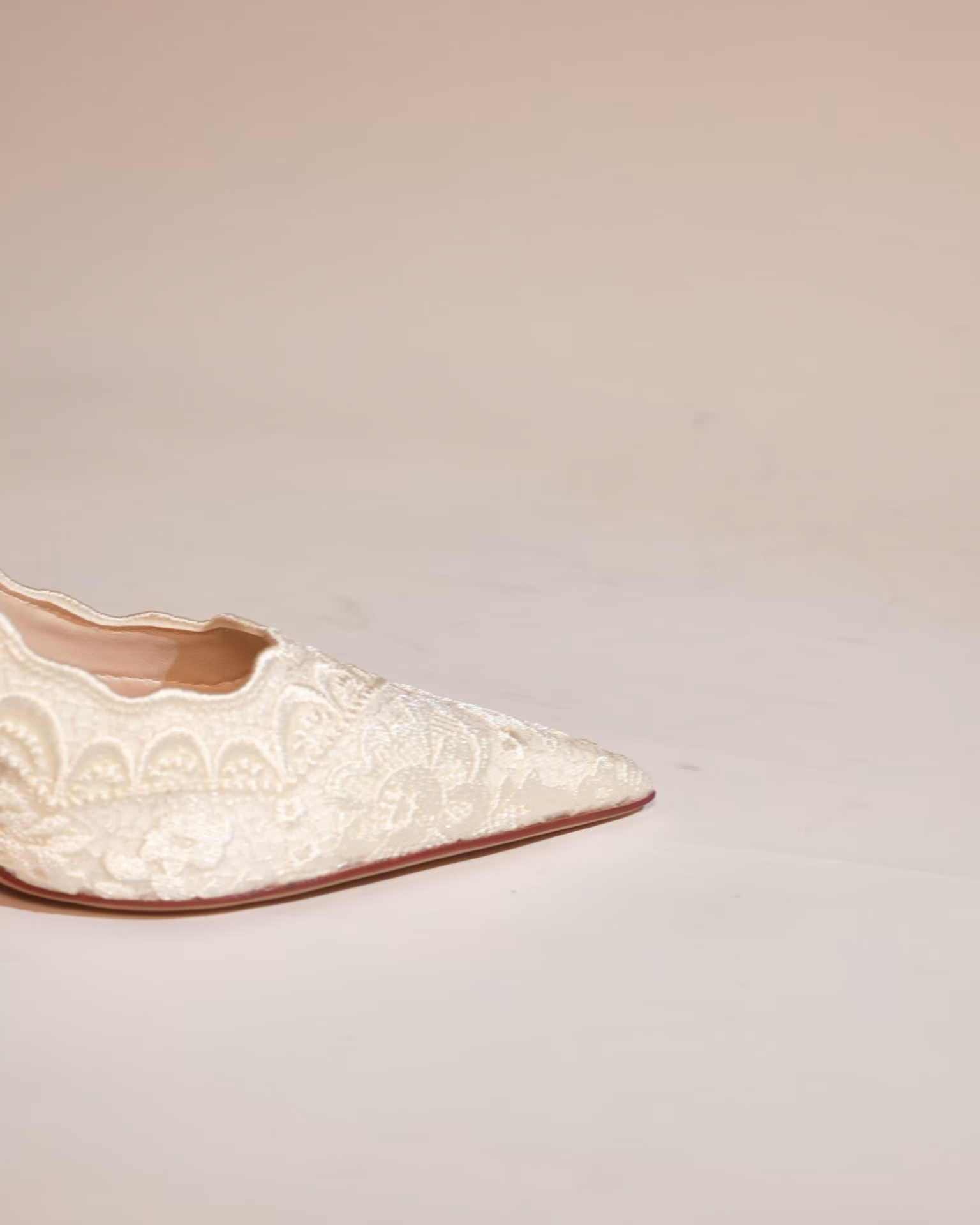 Halle Lace Pumps In All White