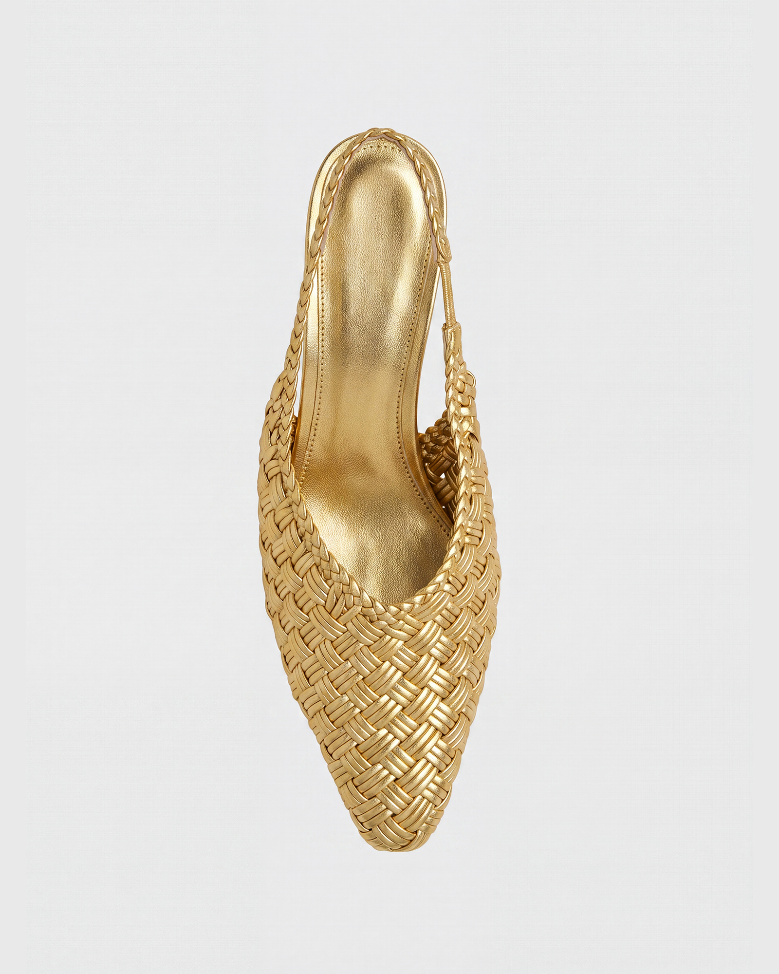 Loida Woven Slingback Pumps In Gold
