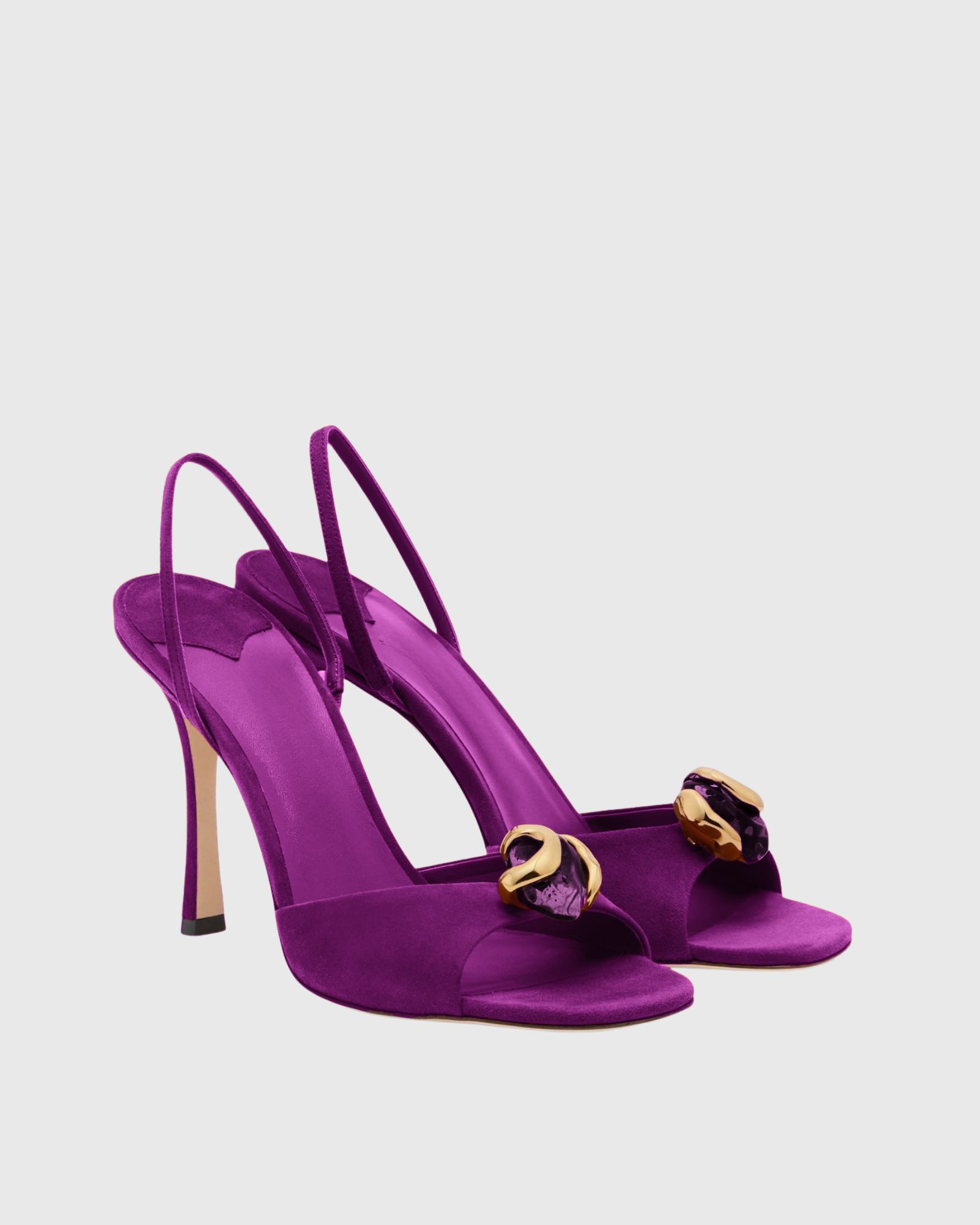Emma Crystal Slingback Sandals In Fuchsia