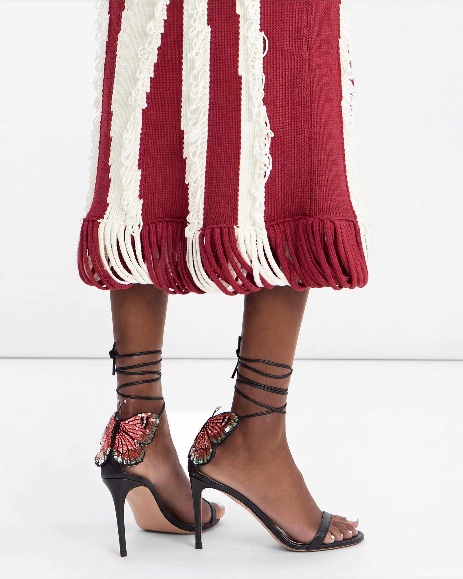 Munya Butterfly Lace Up Sandals In Black