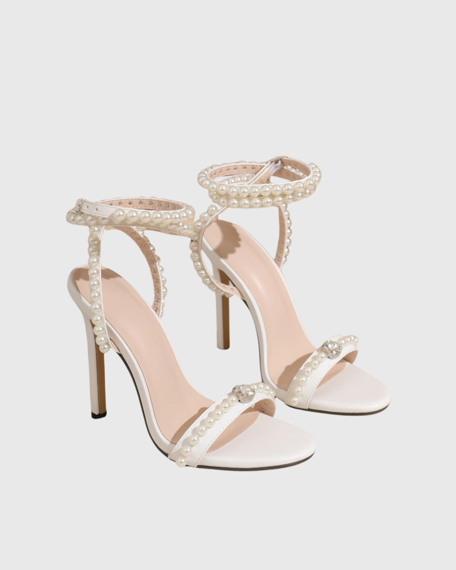Anu Pearl Strappy Sandals In White