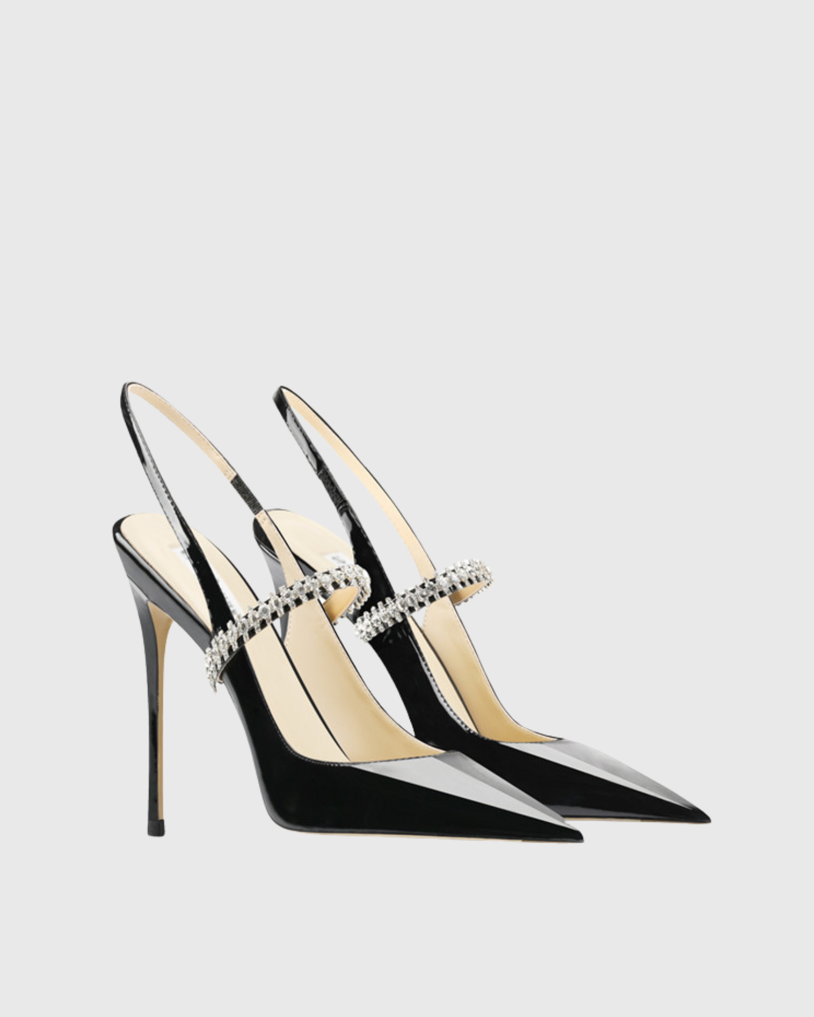 İkra Rhinestone Slingblack Pumps In Black