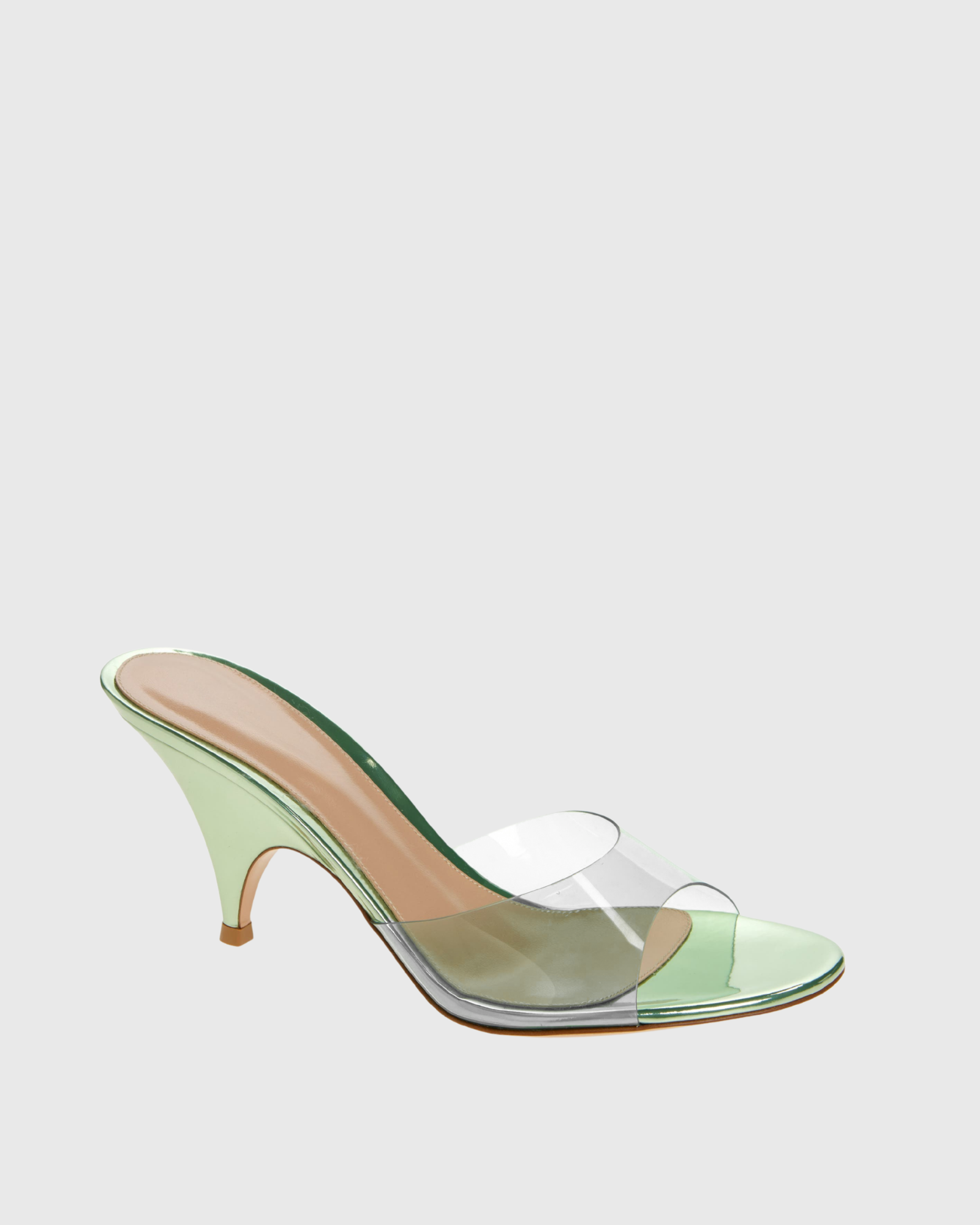 Izumi Jelly Mules In Icy Green