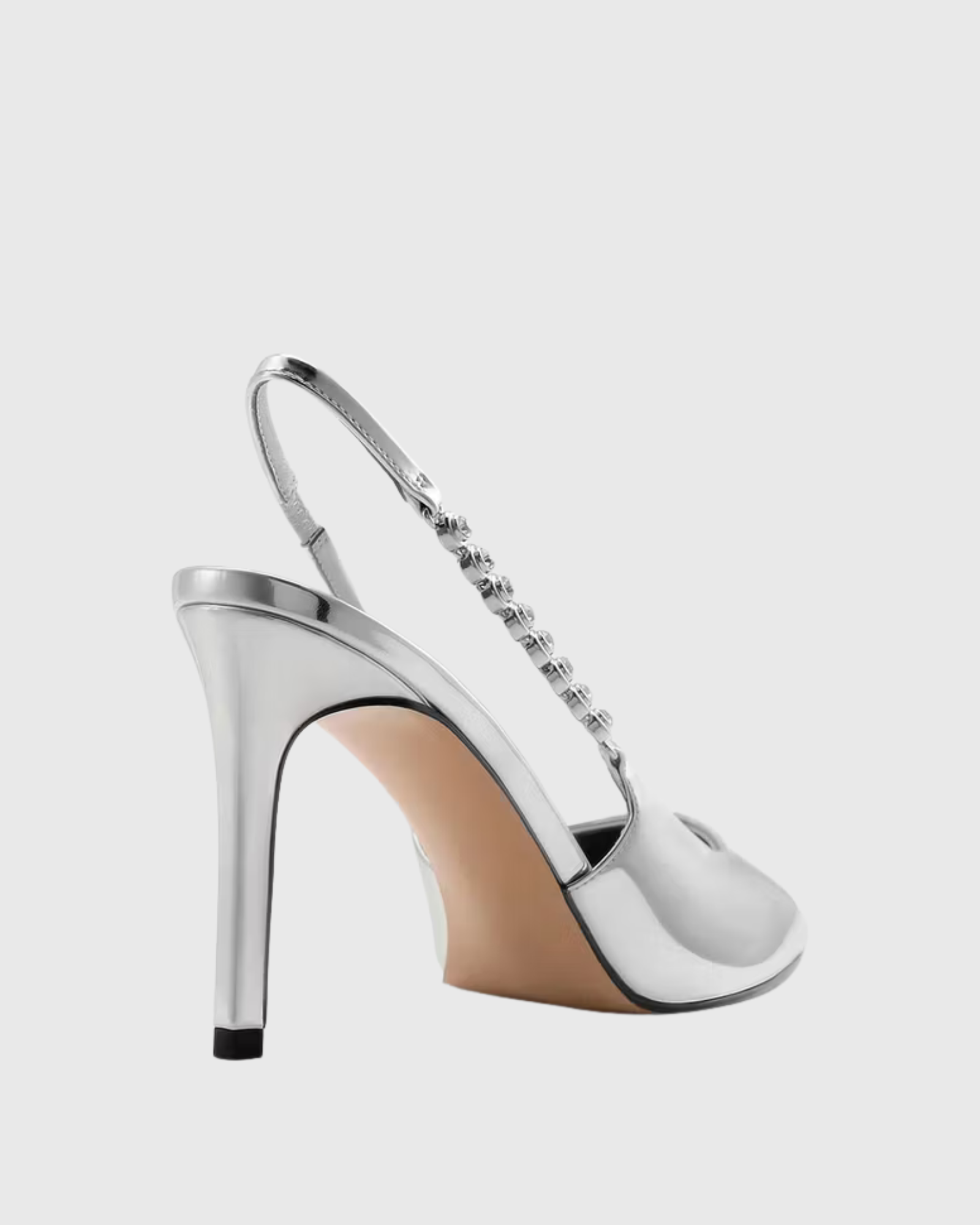 Maren Rhinestone Chain Stiletto Sandals In Silver