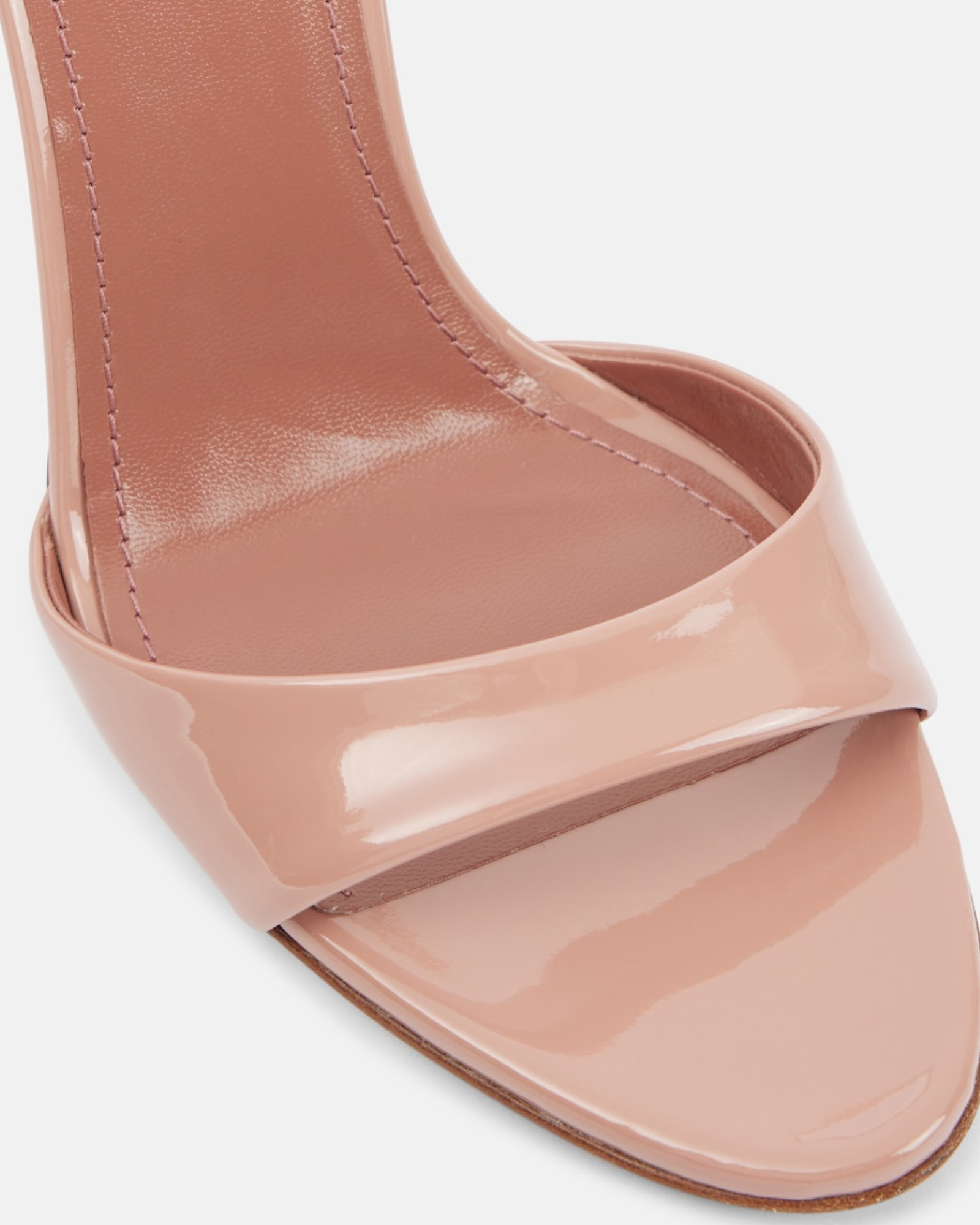 Leslie Patent Leather Mules In Nude