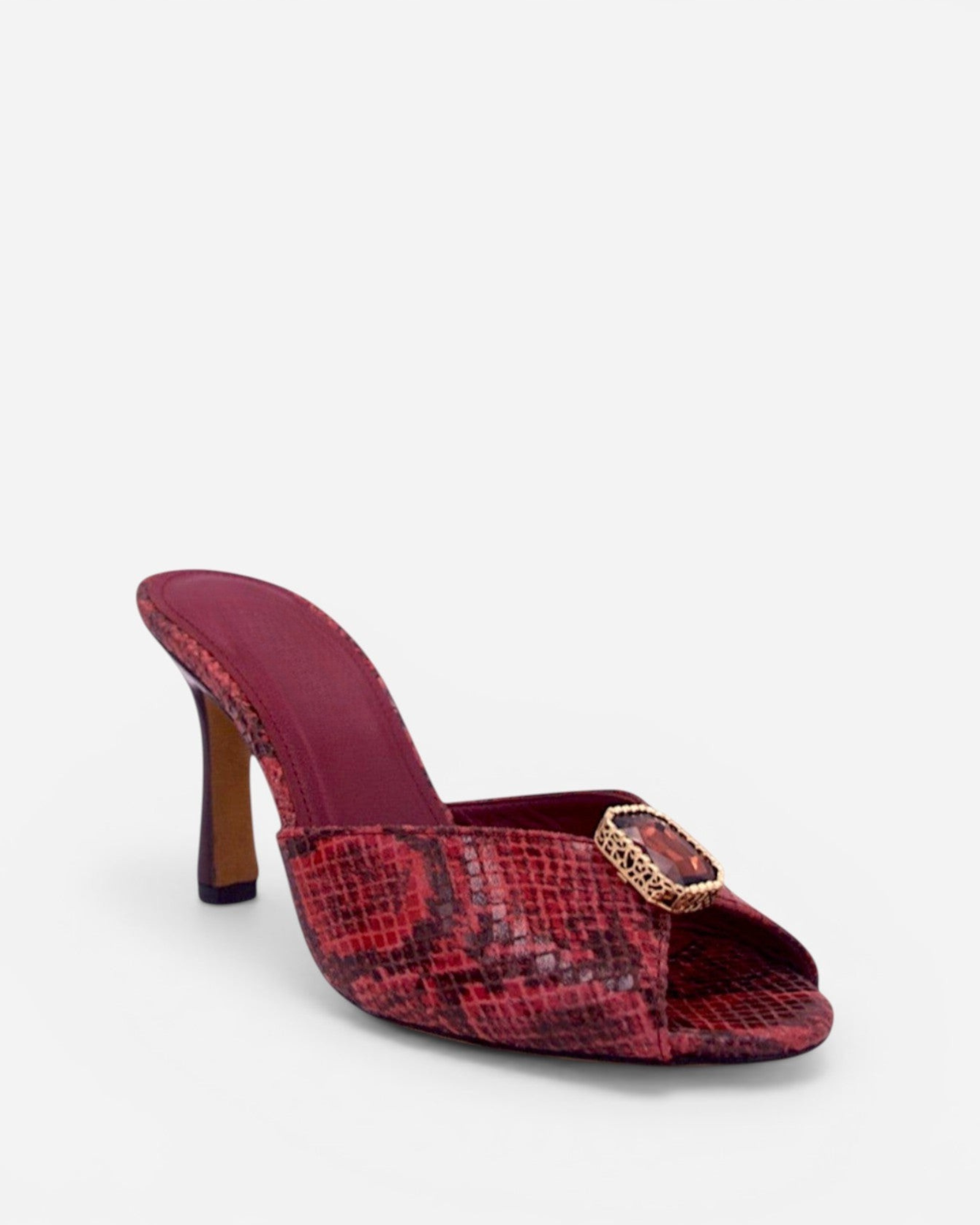 Karin Snake Paint Gem Mules In Wine