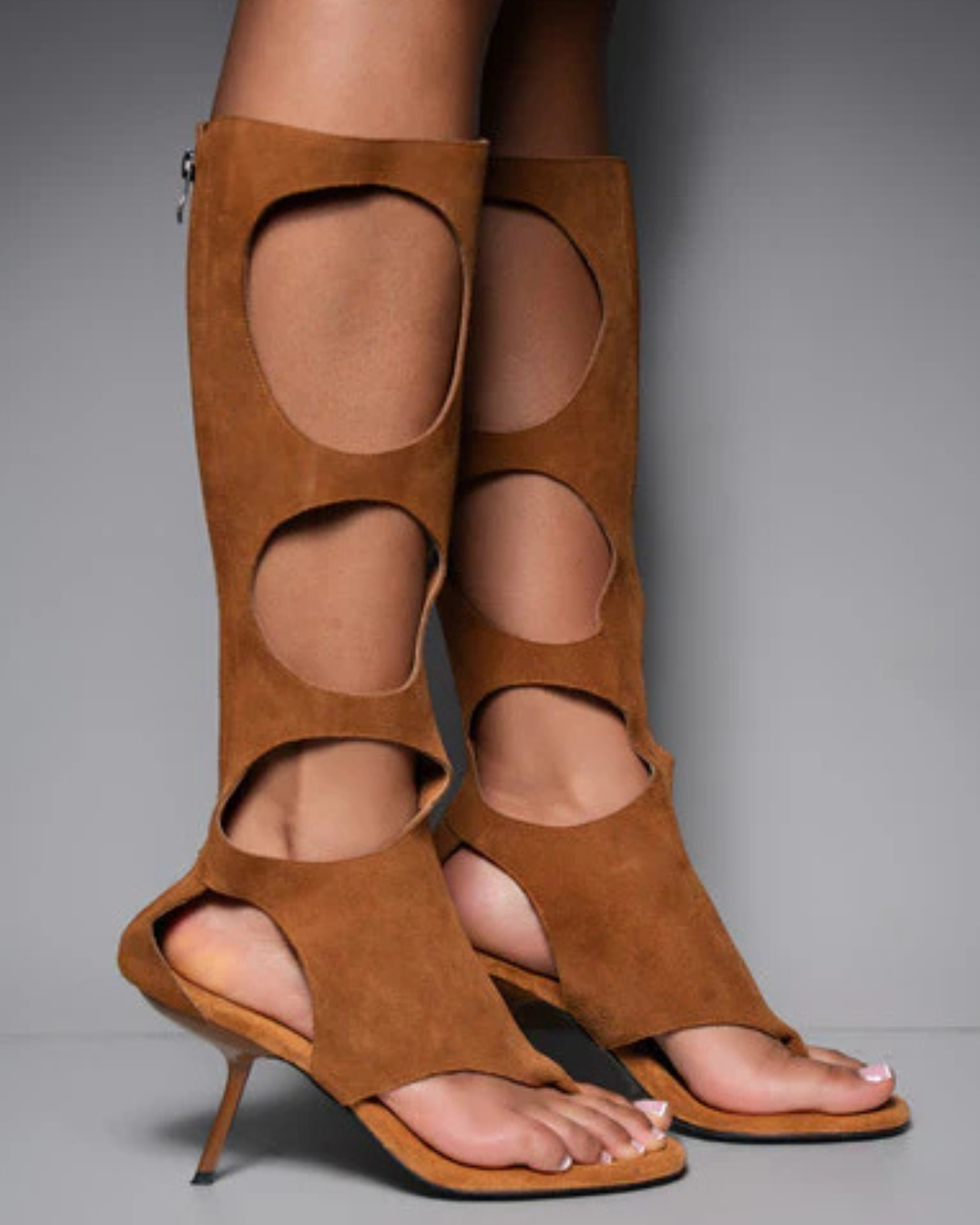 Lehua Cutout Gladiator Knee Hight Sandals
