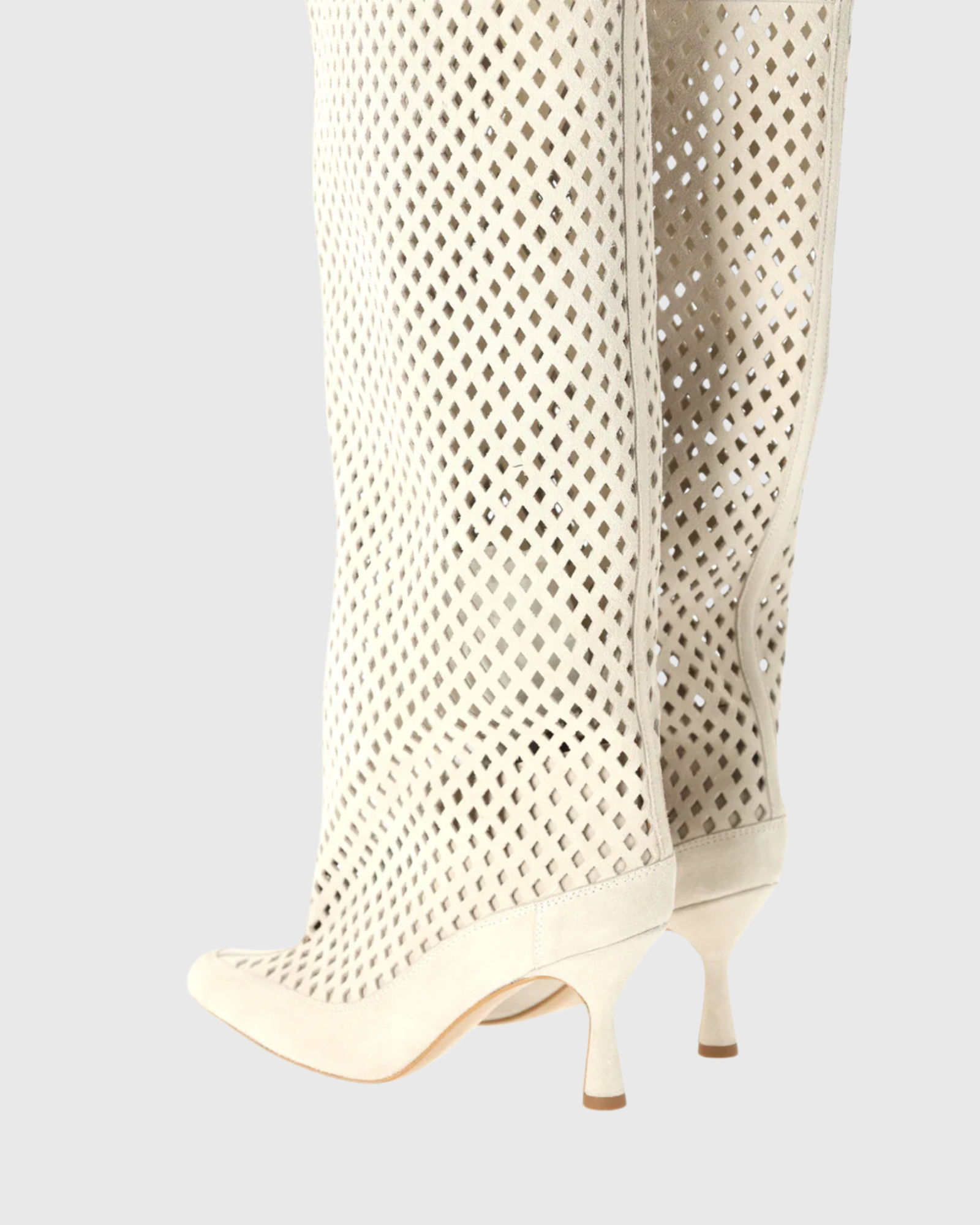 Lalla Cutout Knee High Boots In Nude