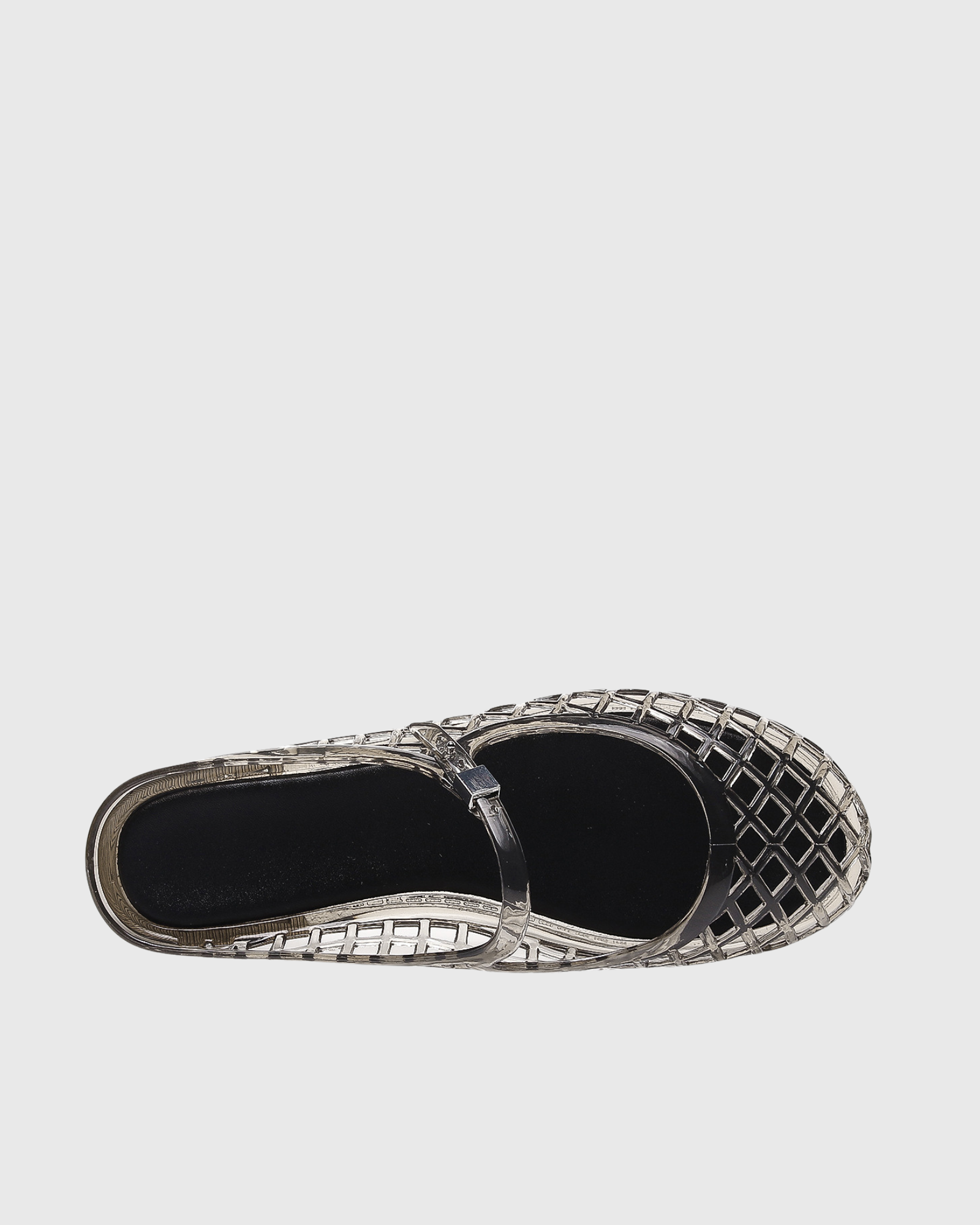 Lulu Cutout Jelly Flats In Grey