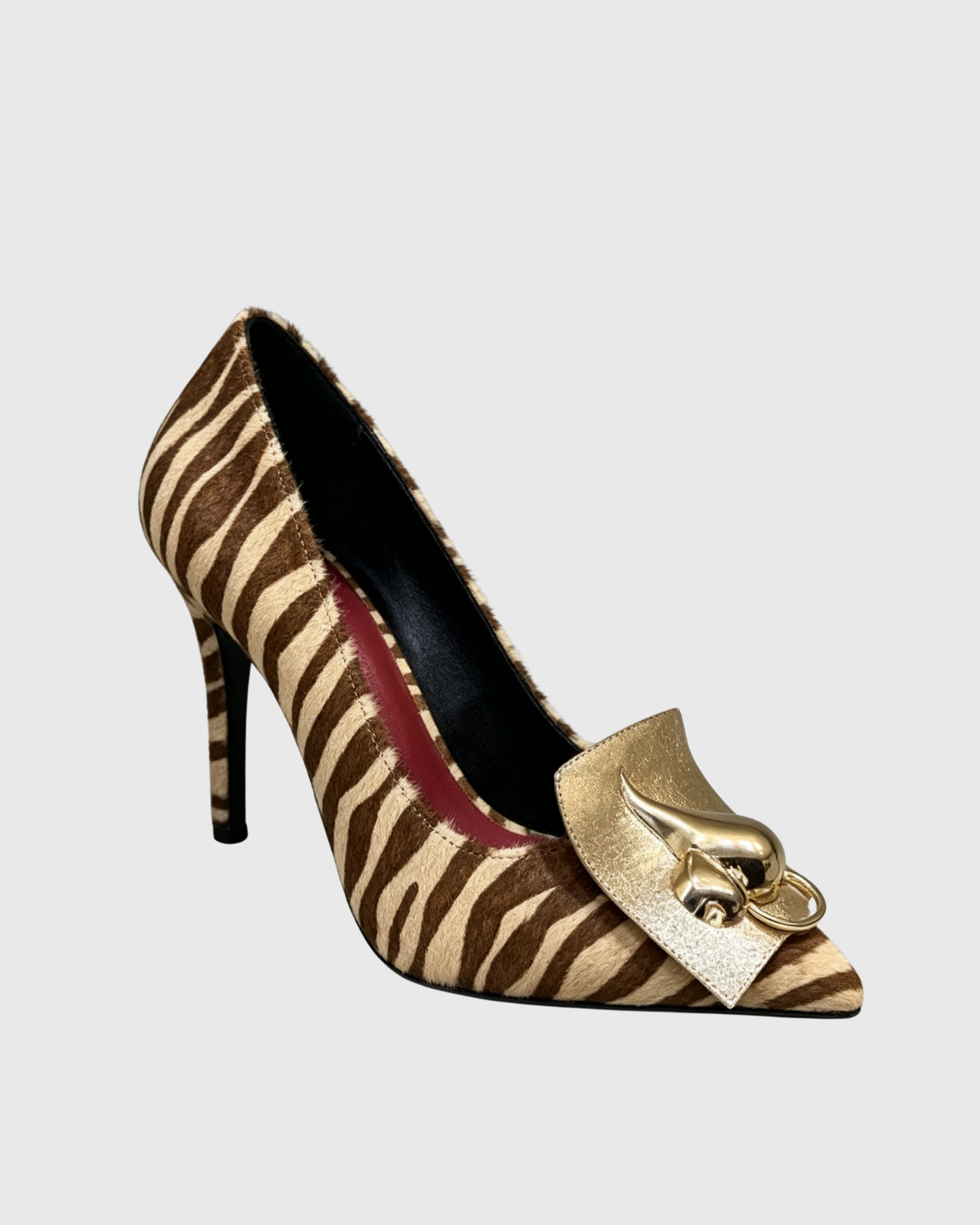 Mercy Zebra Print Hardware Pumps