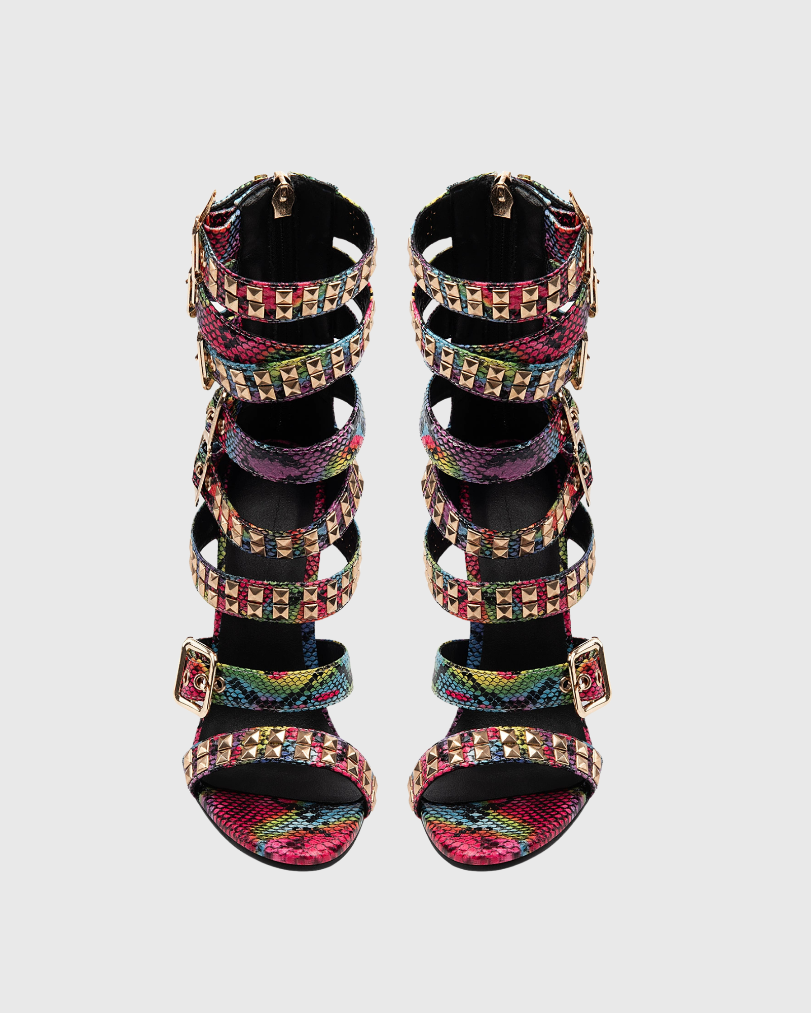 Mere Snake Print Buckle Sandals