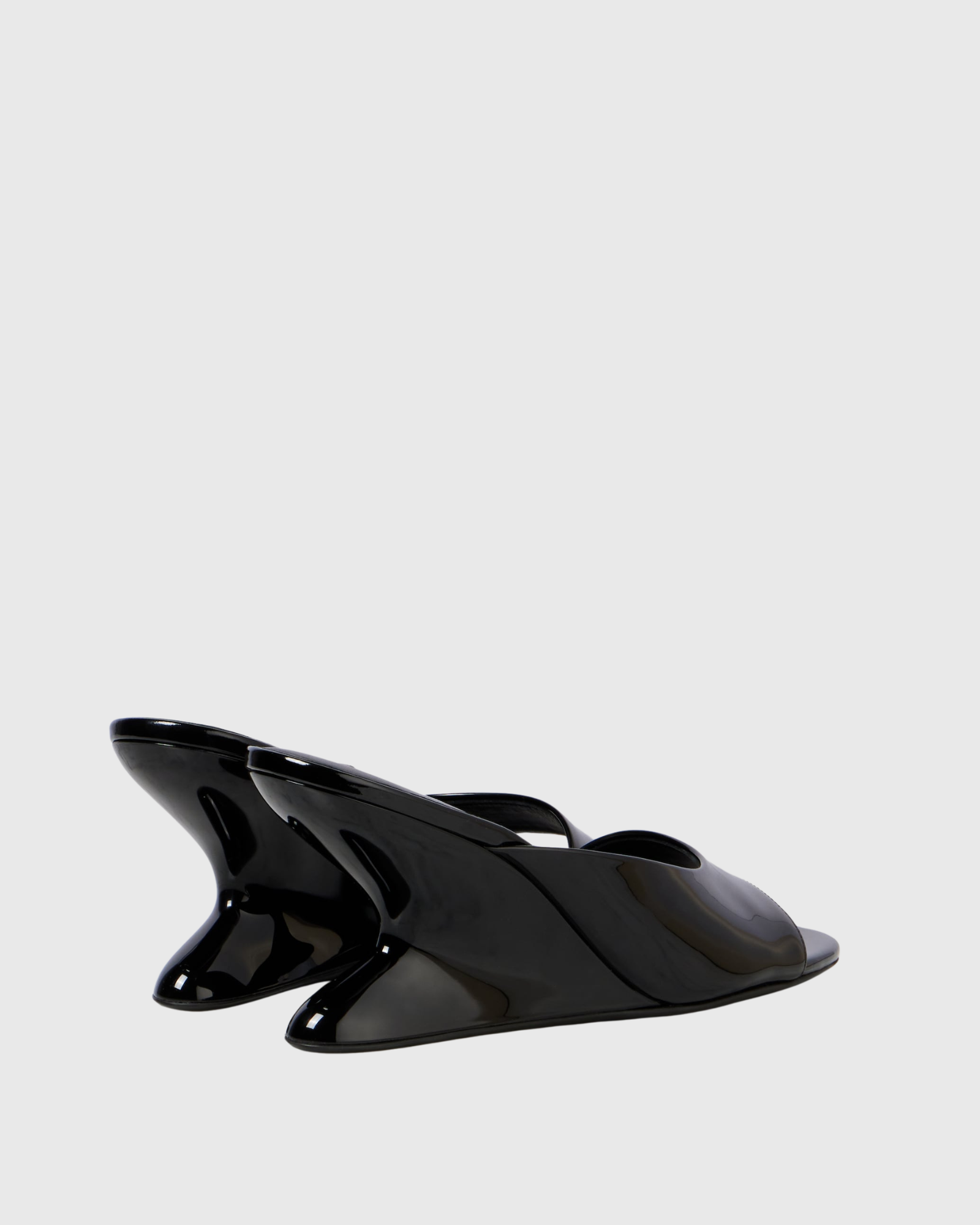 Adalgund Patent Leather Open Toe Mules