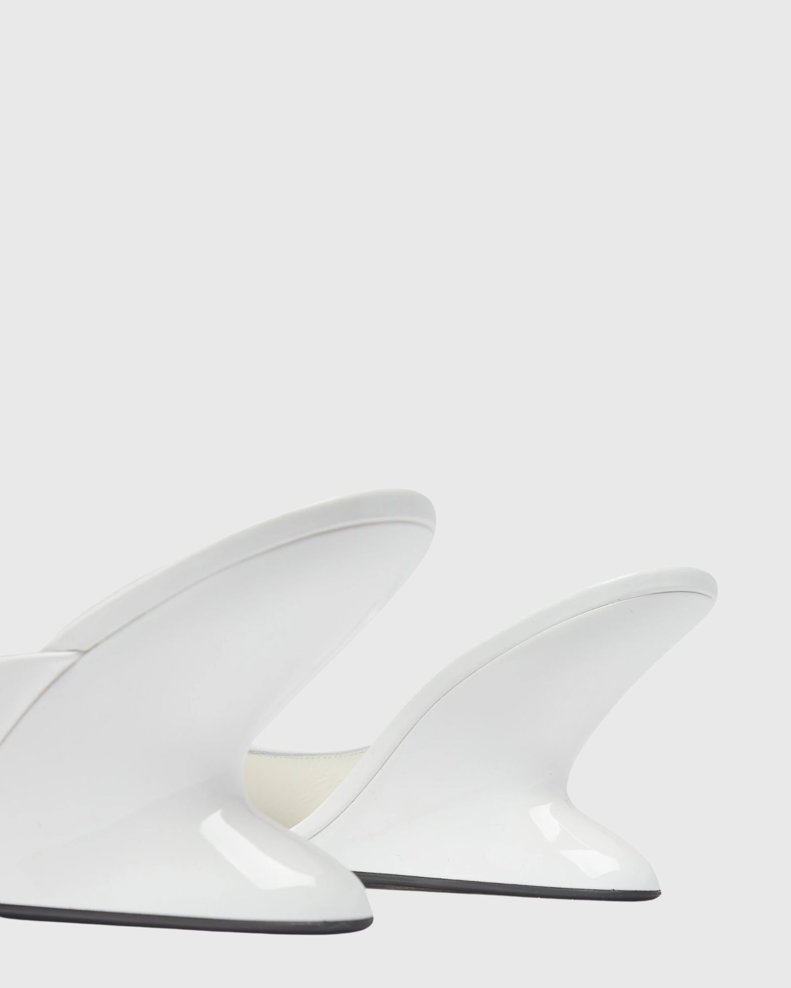Adalgund Patent Leather Open Toe Mules In White