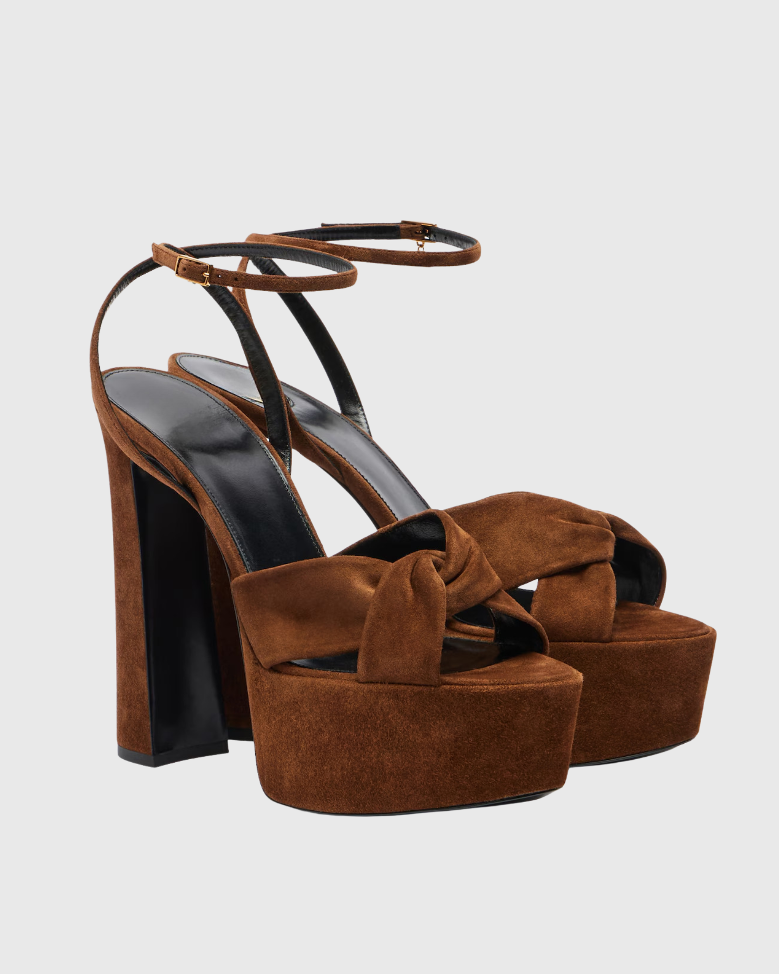 Mille Knot Platform Stap Sandals In Brown