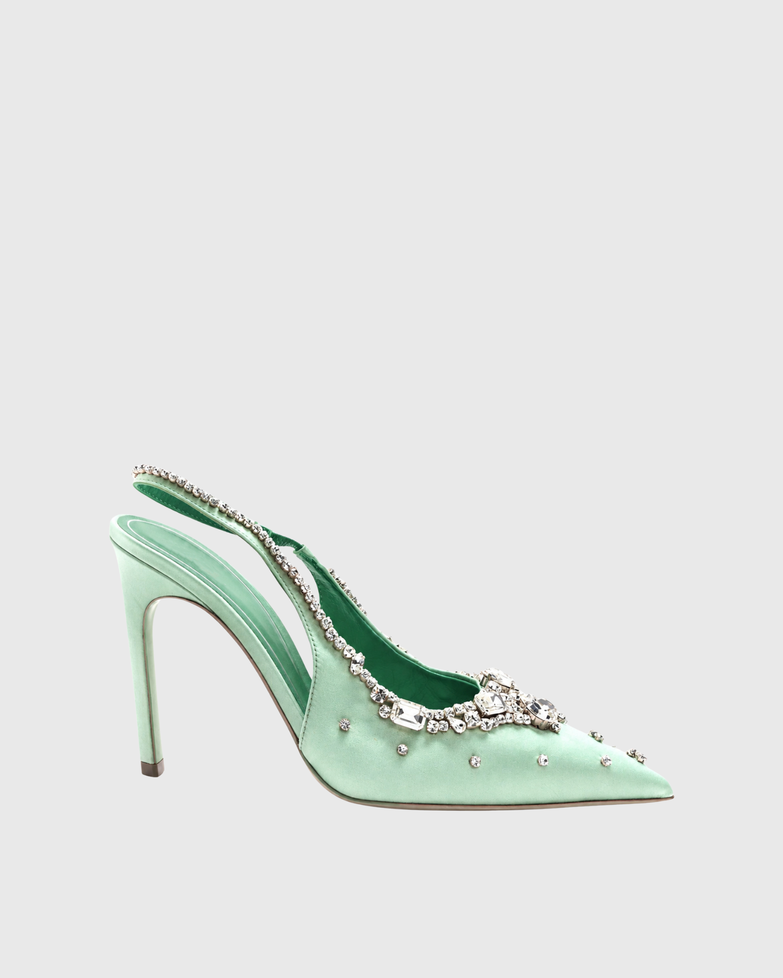 Yaiza Rhinestone Vine Slingblack Pumps In Mint