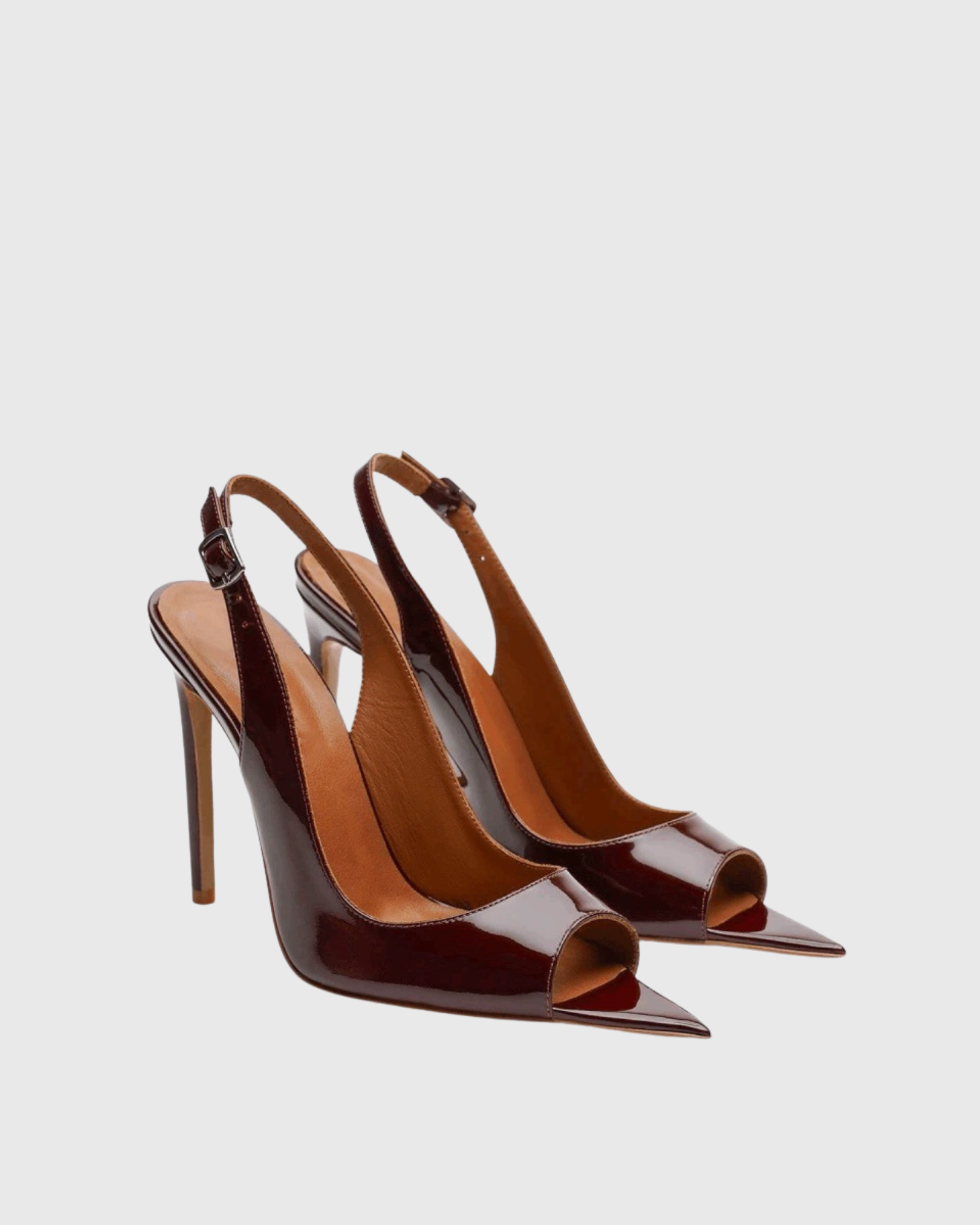 Tove Patent Leather Slingback Sandals In Brown