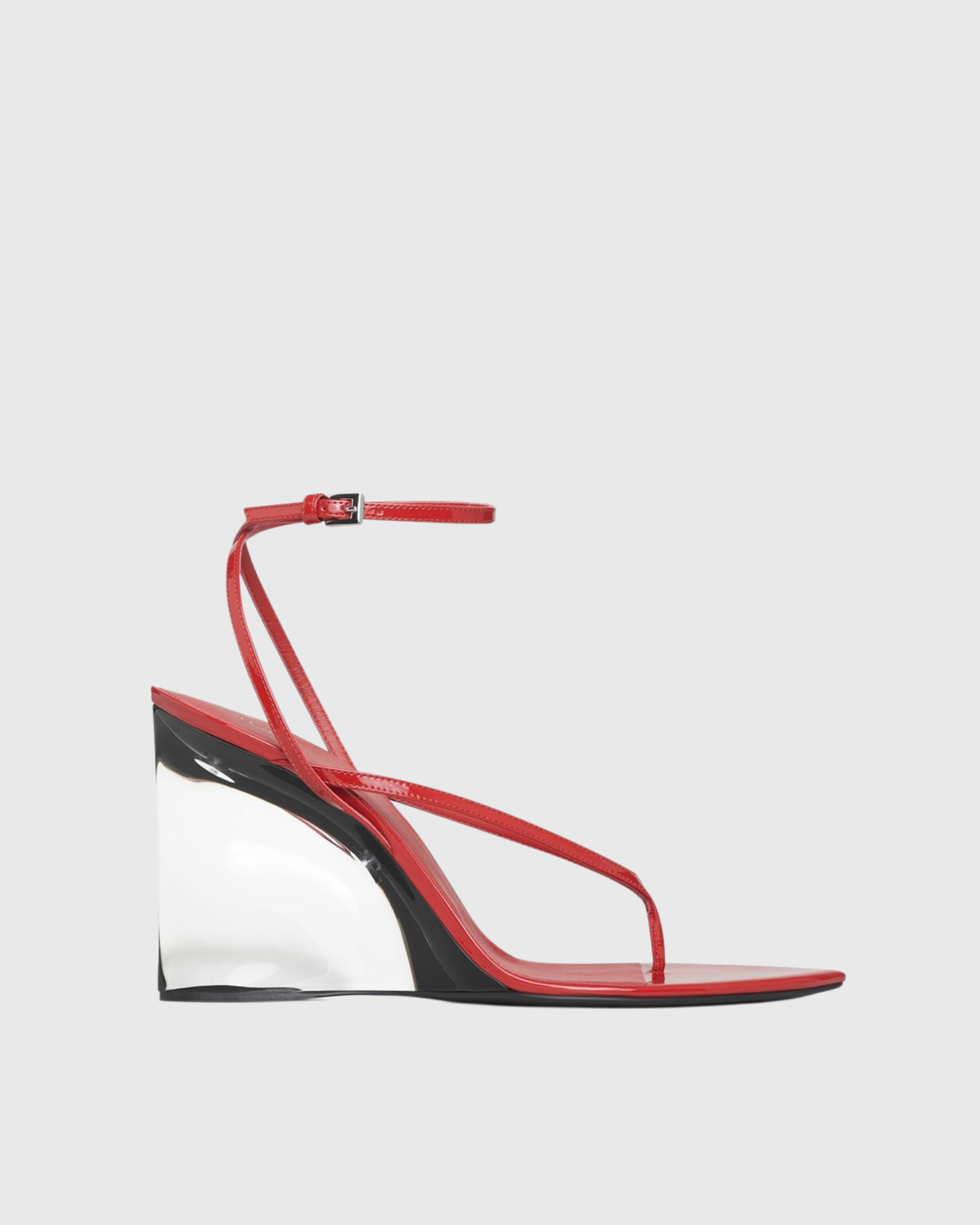 Ilda Wedge Cross Thong Sandals In Red 