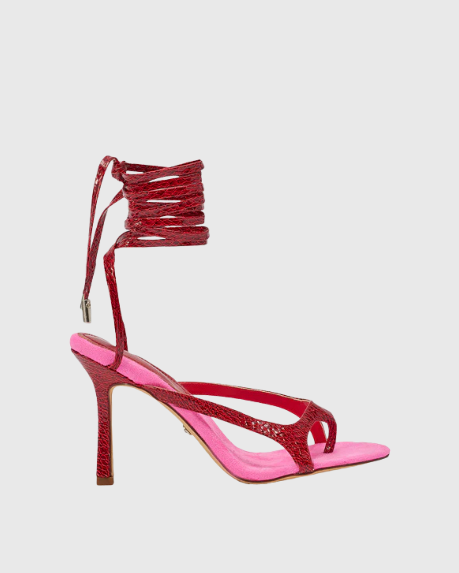 Kalyn Thong Toe Lace Up Sandals In Pink