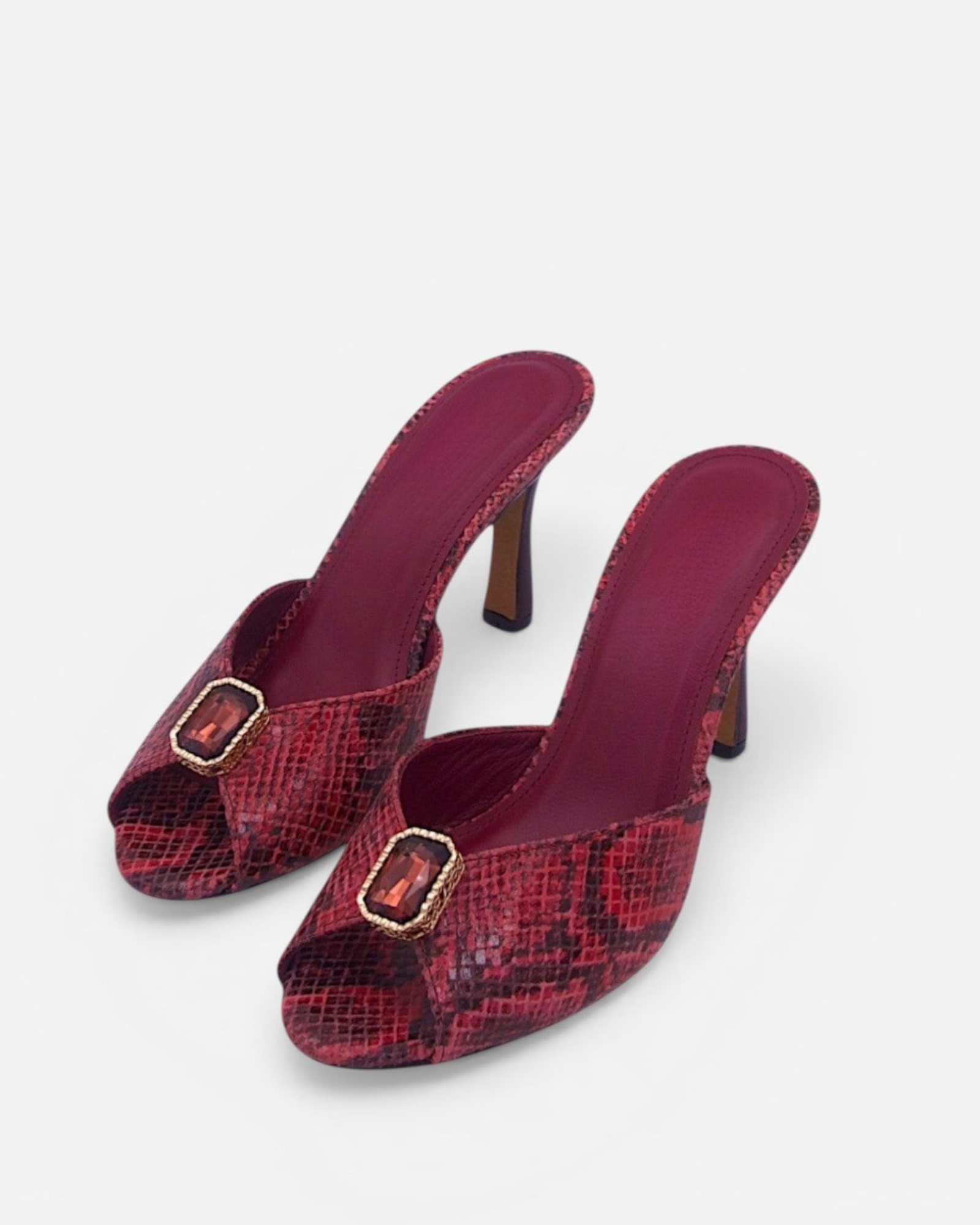 Karin Snake Paint Gem Mules In Wine