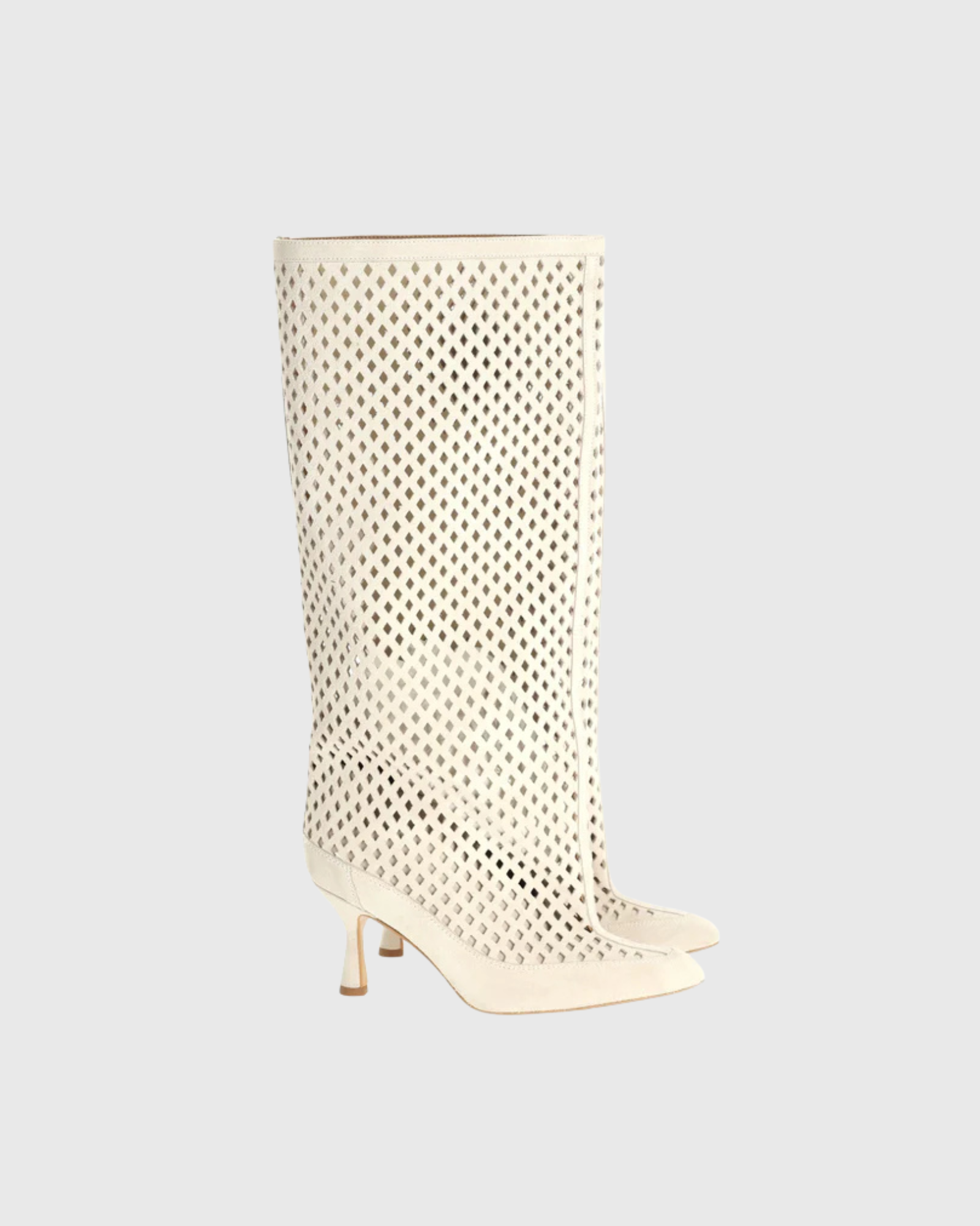 Lalla Cutout Knee High Boots In Nude
