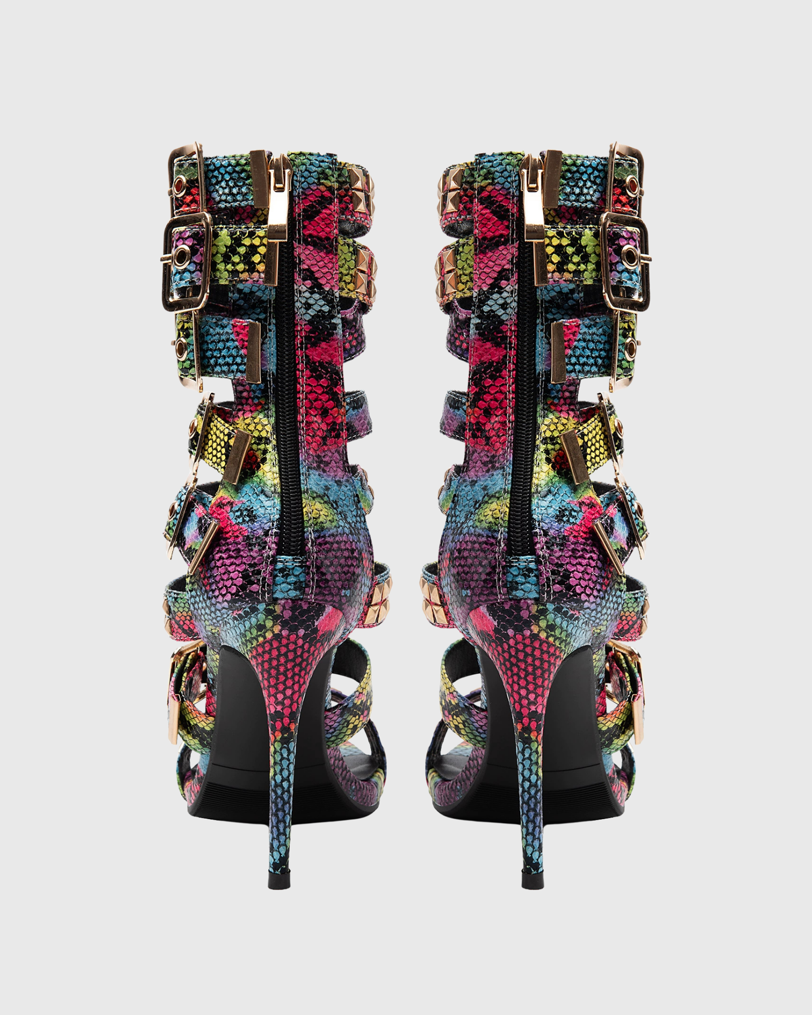 Mere Snake Print Buckle Sandals