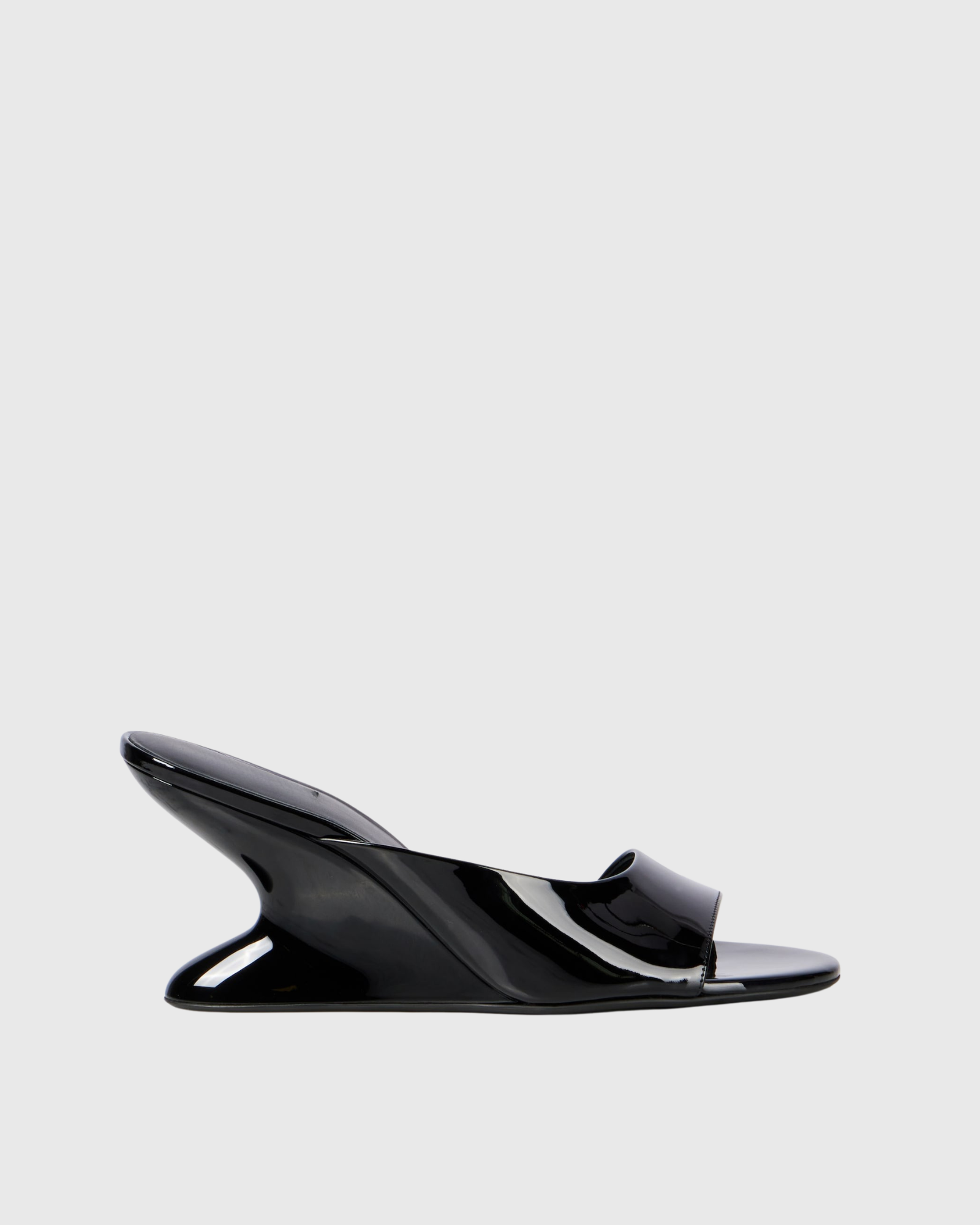 Adalgund Patent Leather Open Toe Mules
