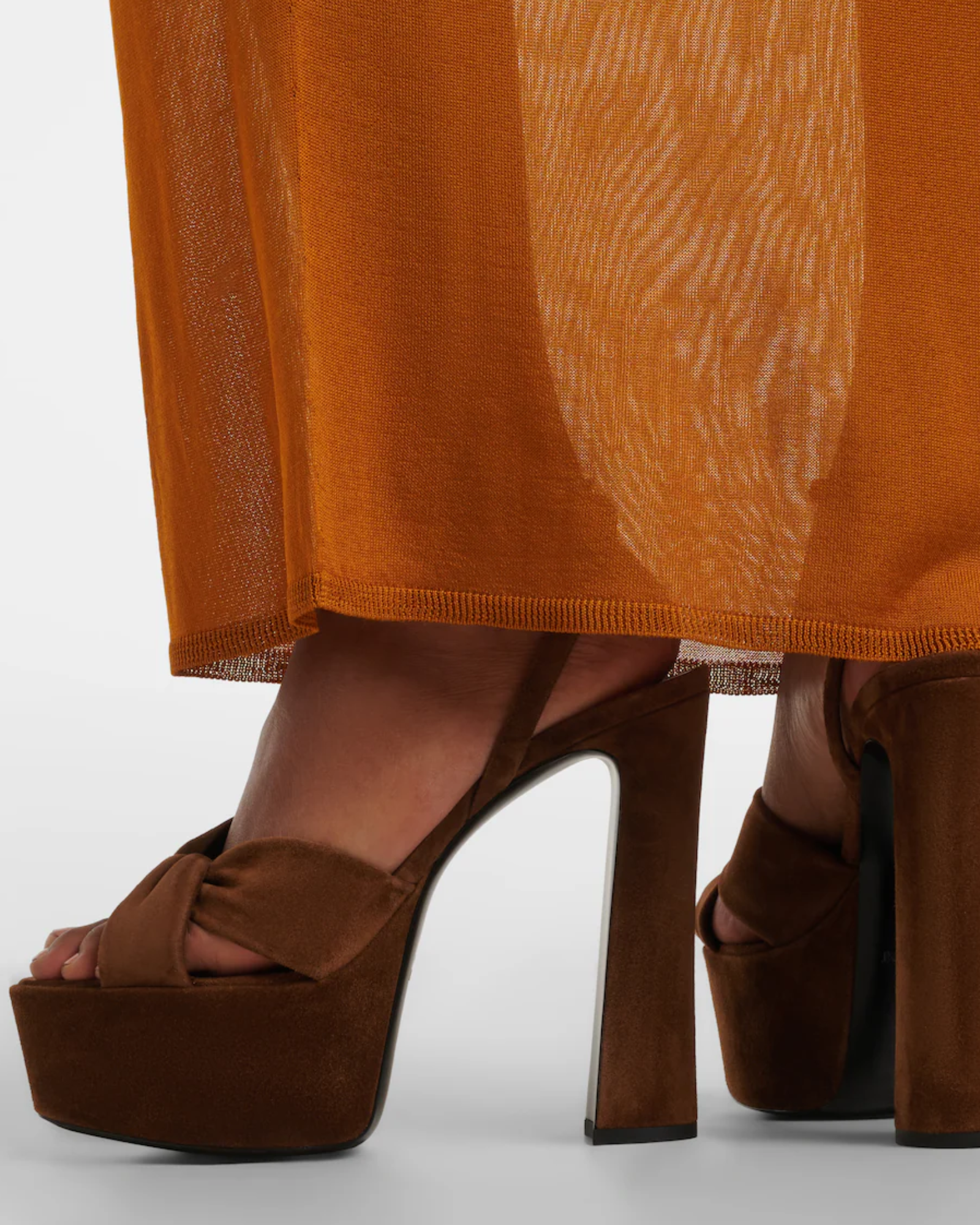 Mille Knot Platform Stap Sandals In Brown