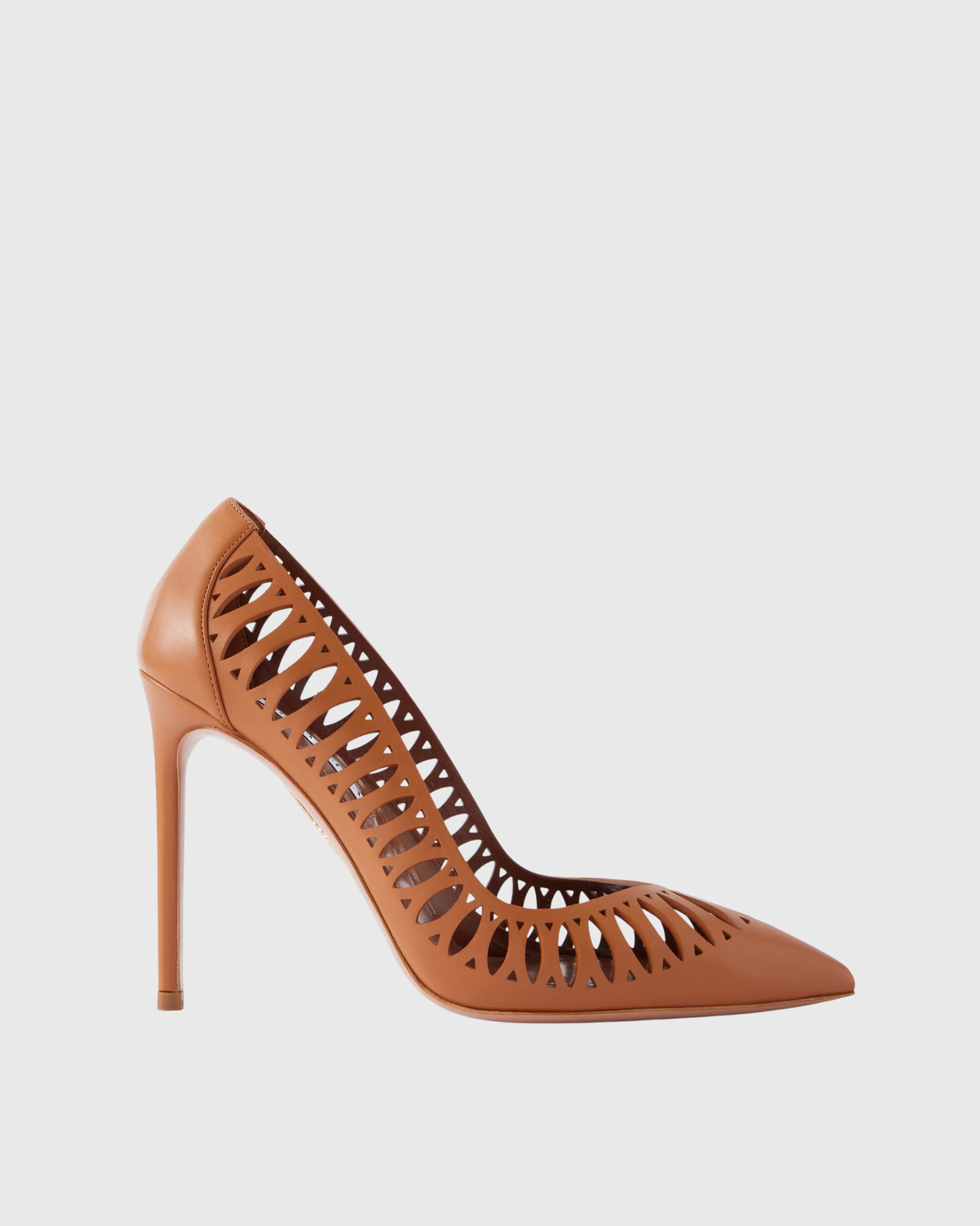 Svyie Cutout Leather Pumps In Camel