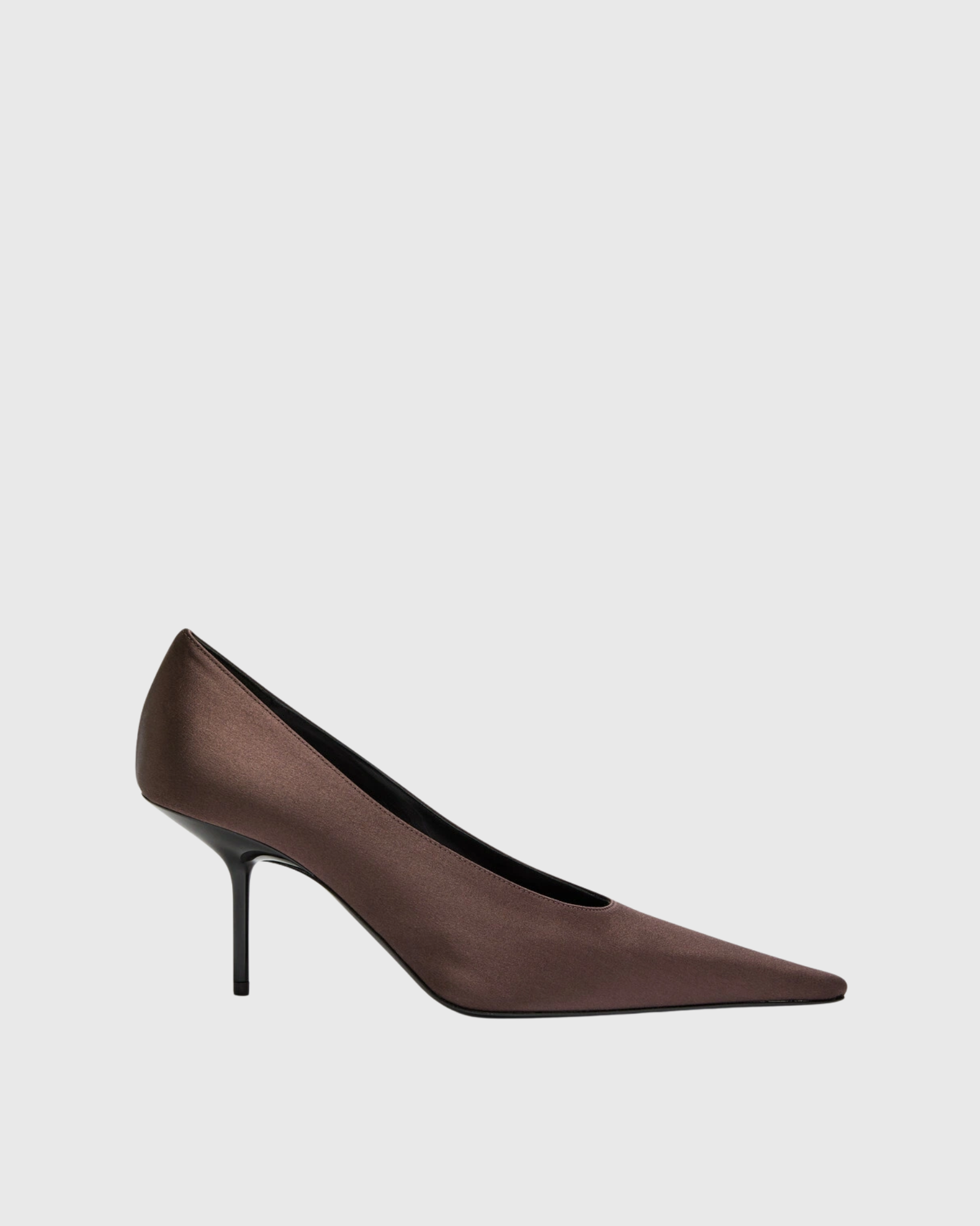 Naima Satin Peep Toe Pumps In Brown