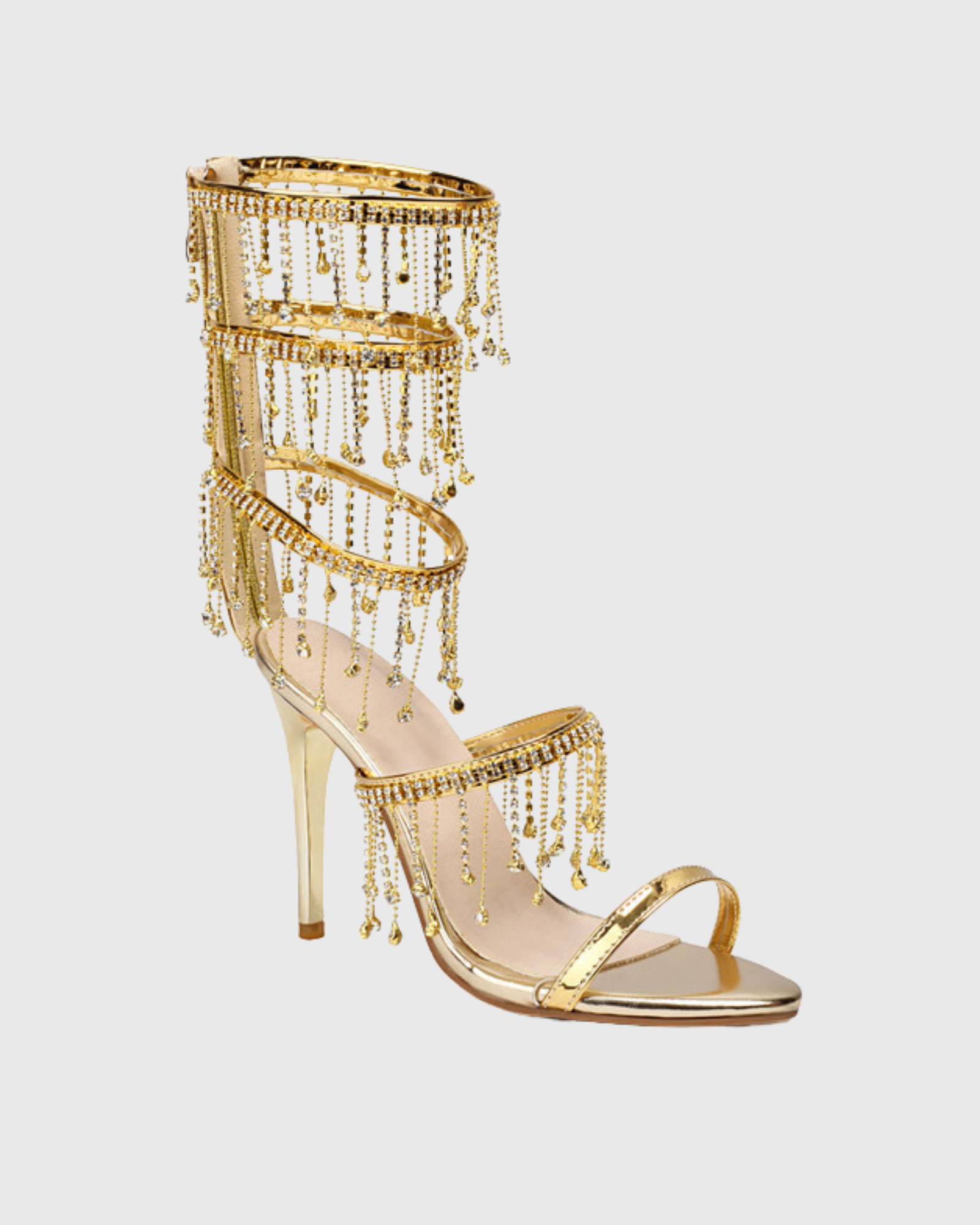 Iside Fringe Gladiator Sandals In Gold