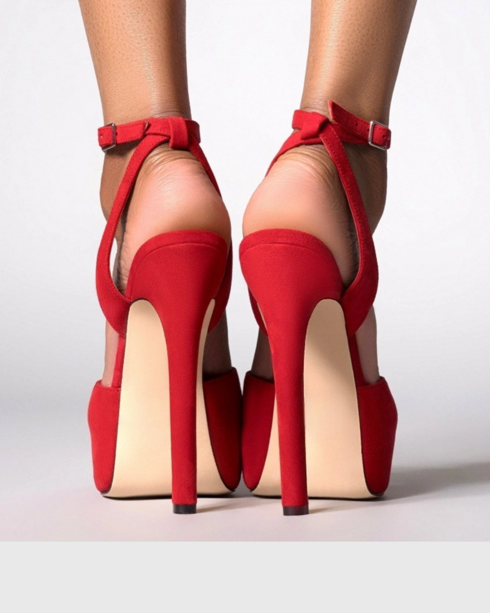 Freya Faux Suede Platfrom Pumps In Red