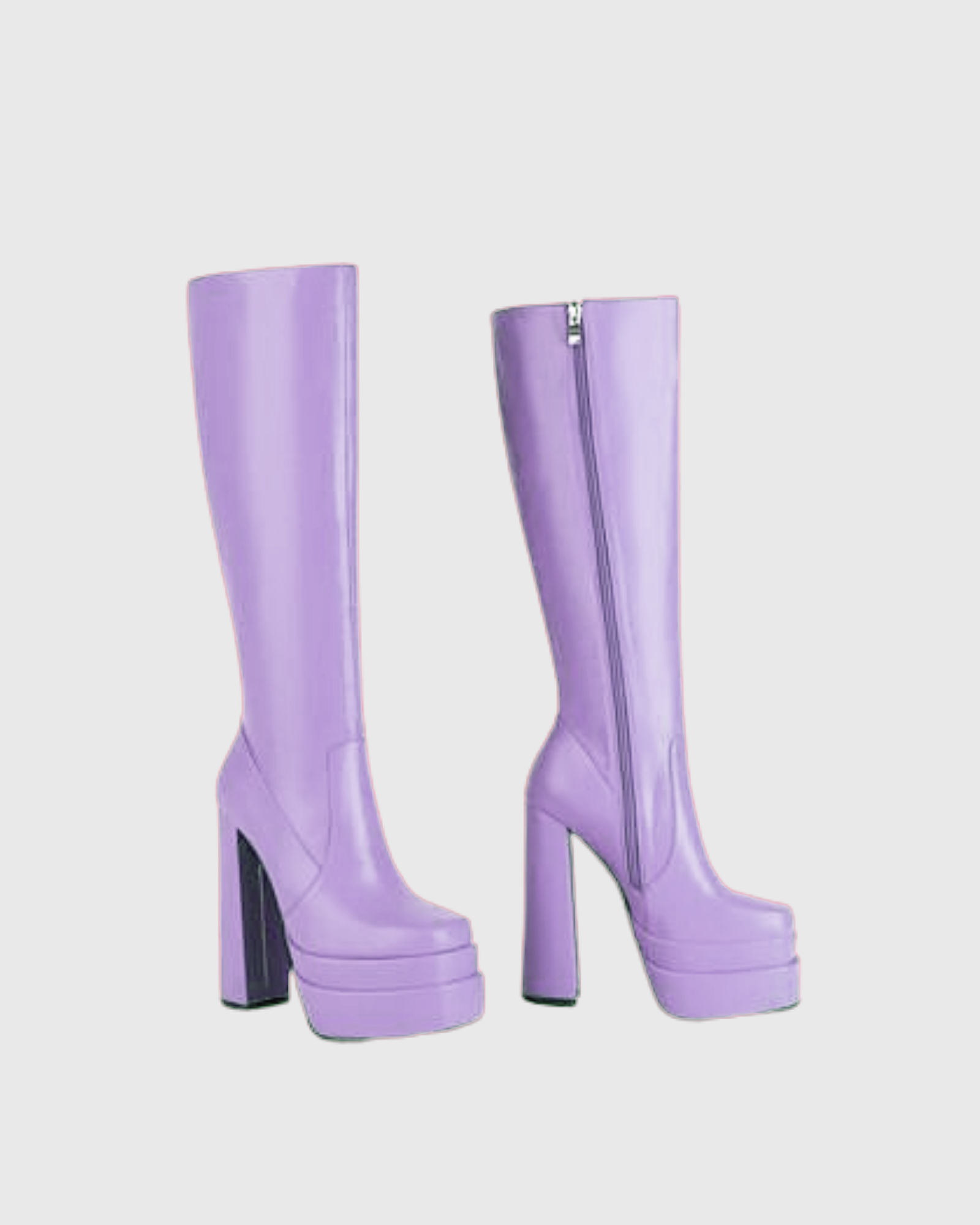 Barbara Platform Knee Hight Boots In Purple