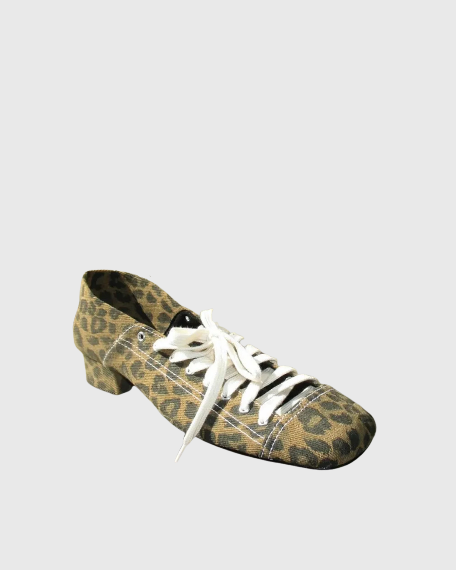 Pacifico Lace Up Flats In Leopard