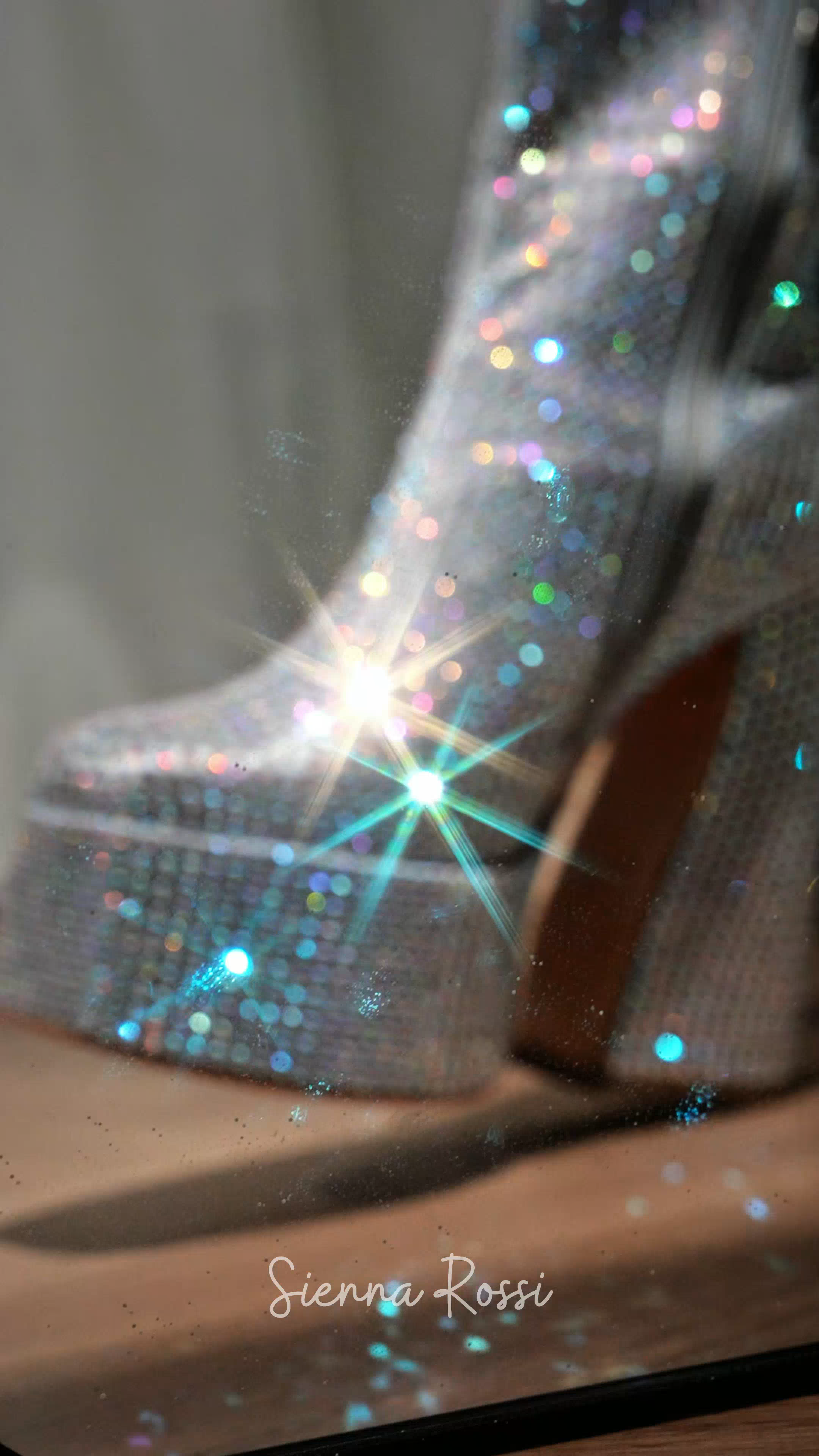 Cecilia Rhinestone Embellished Platform Mid Calf Boots In Silver