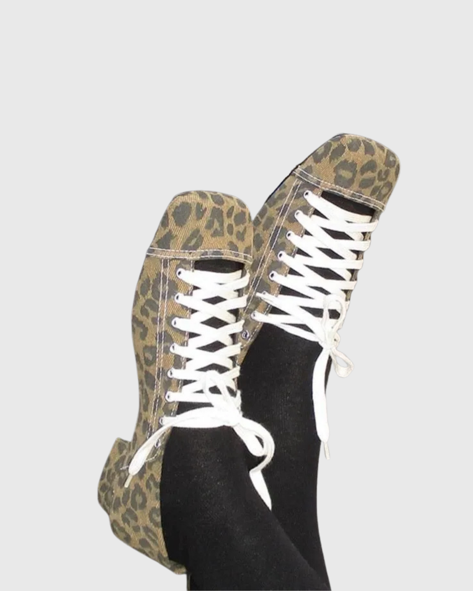 Pacifico Lace Up Flats In Leopard
