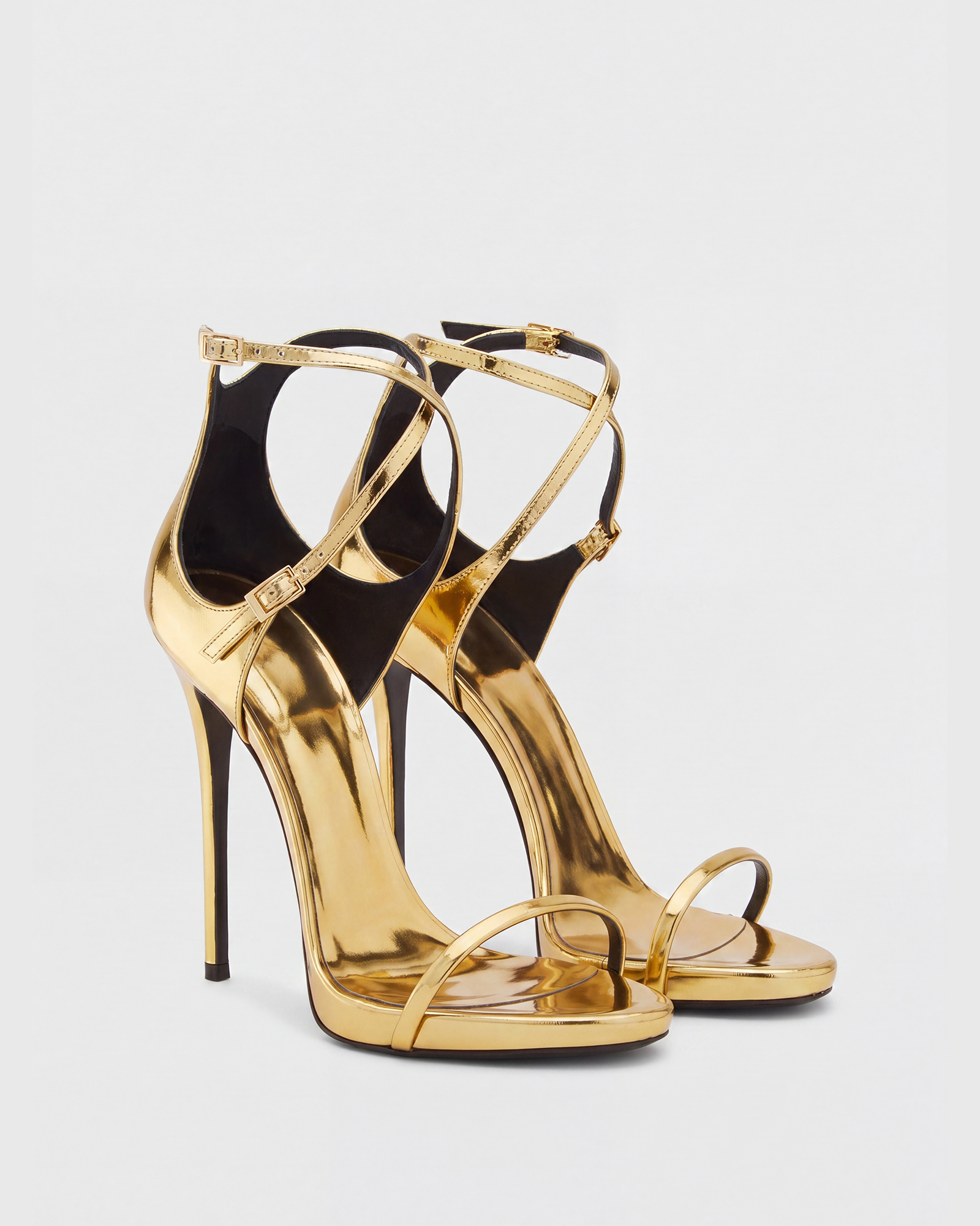 Feodosiy Metallic Strap Sandals In Gold