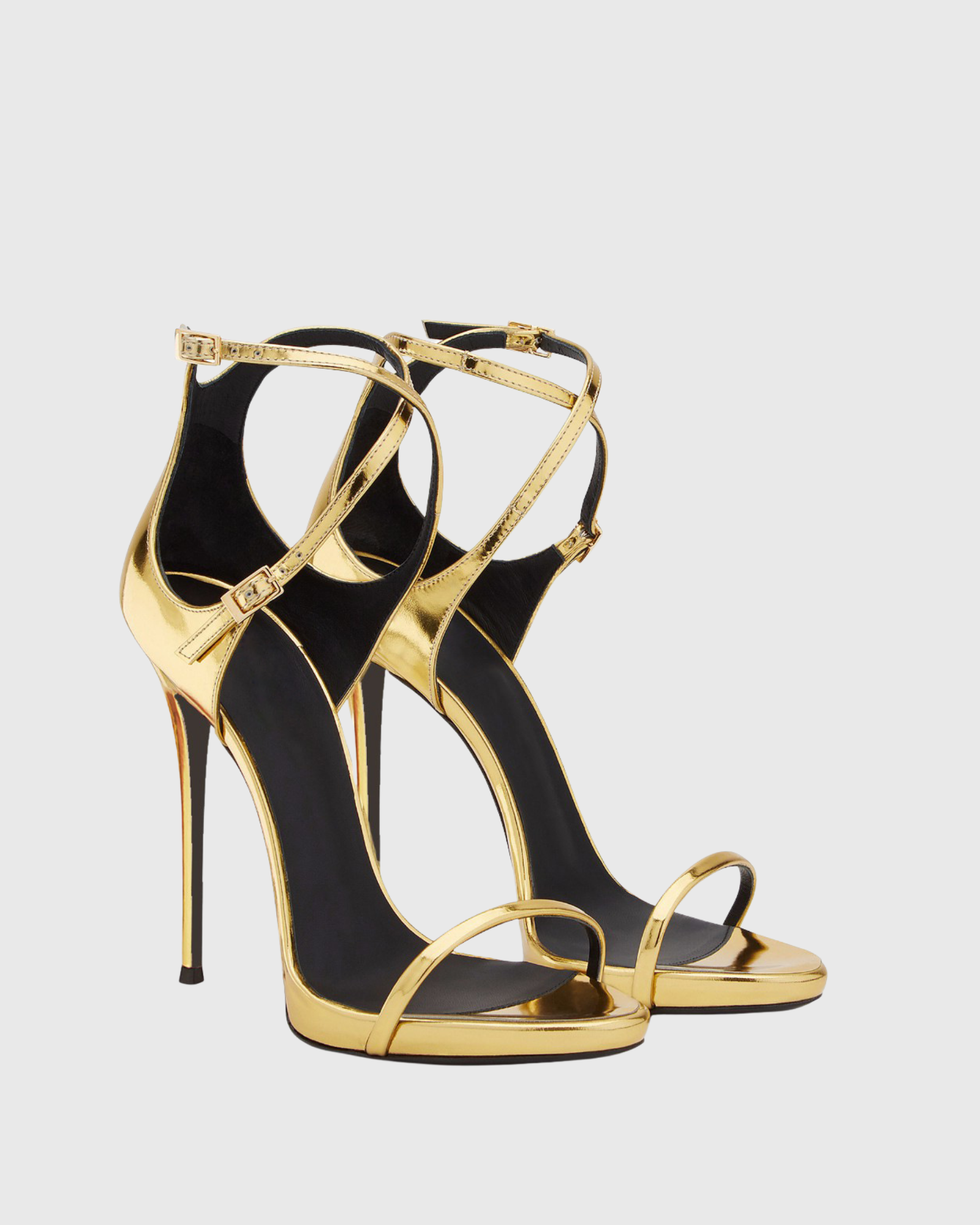 Feodosiy Metallic Strap Sandals In Gold