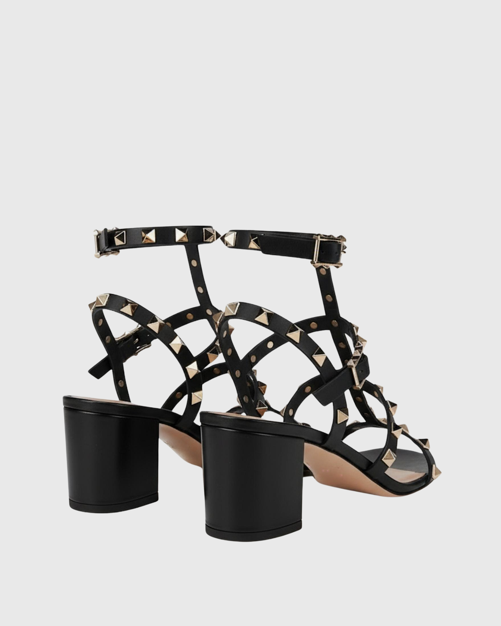 Joy Rivet Strappy Sandals In Balck