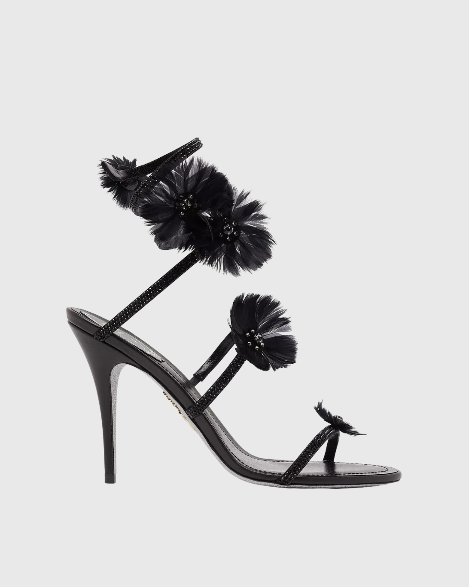 Leela Flower Snake Sandals In Black