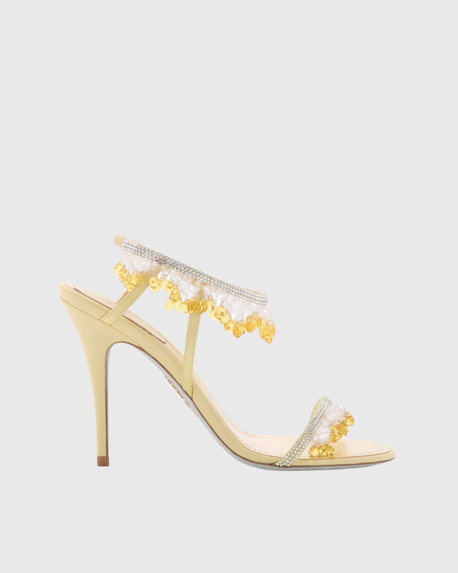Lalka Rhinestone Fringe Strap Sandals In Gold