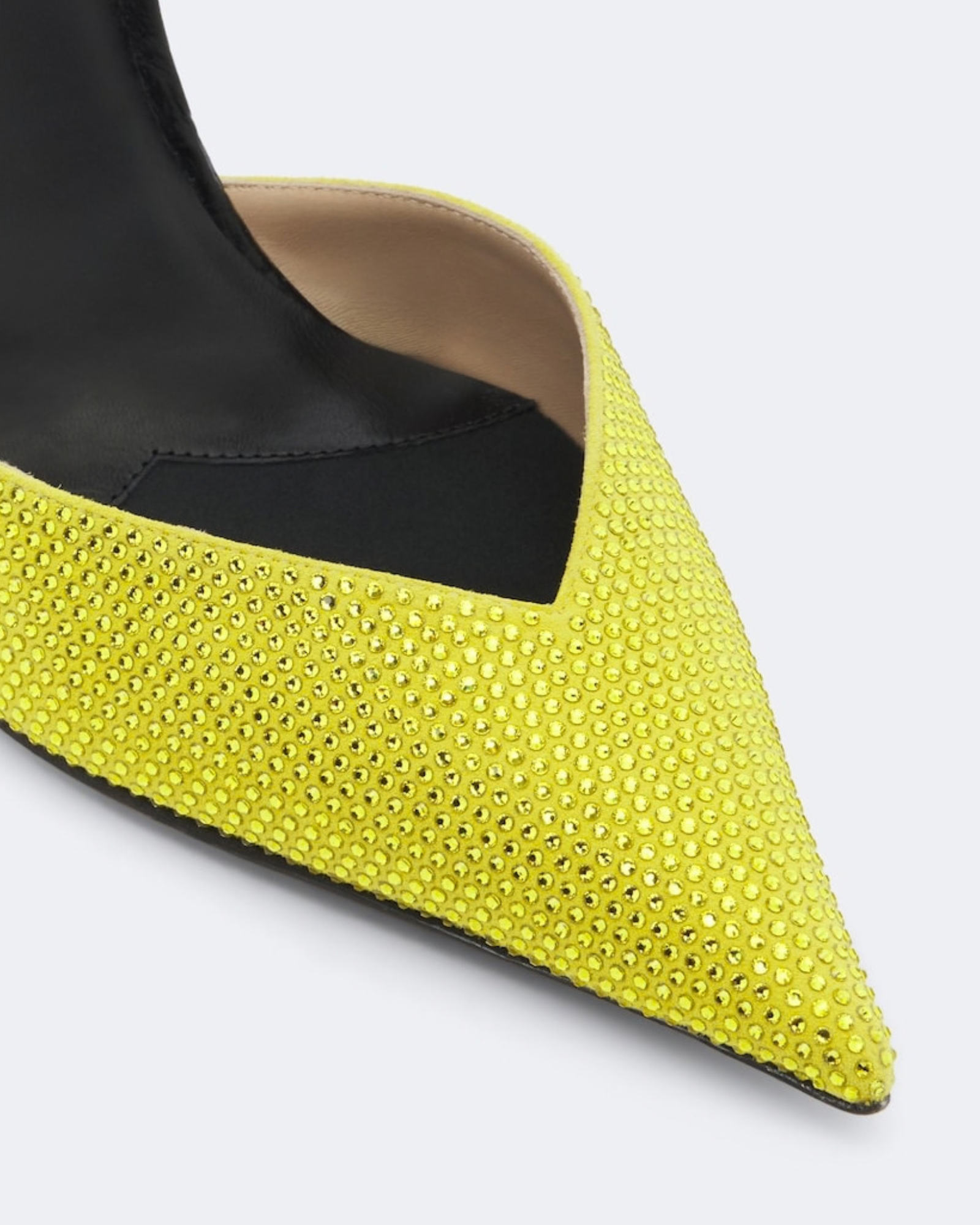 Violet Rhinestone Cross Strap Pumps In Yellow