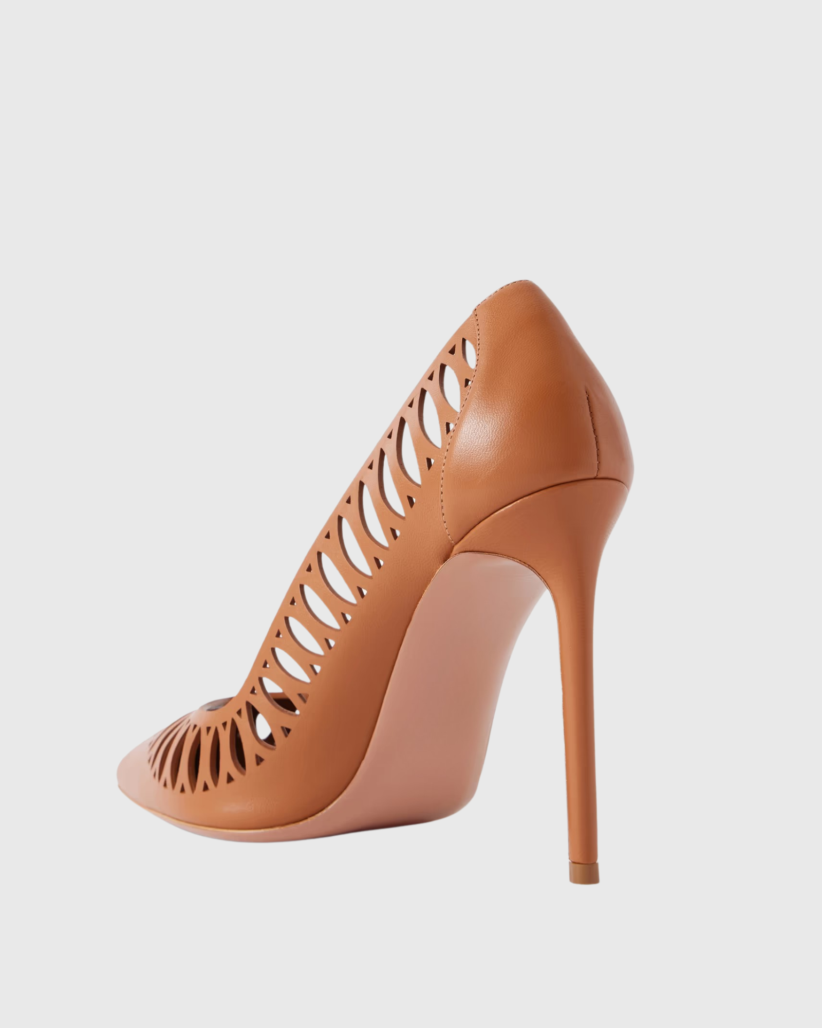 Svyie Cutout Leather Pumps In Camel