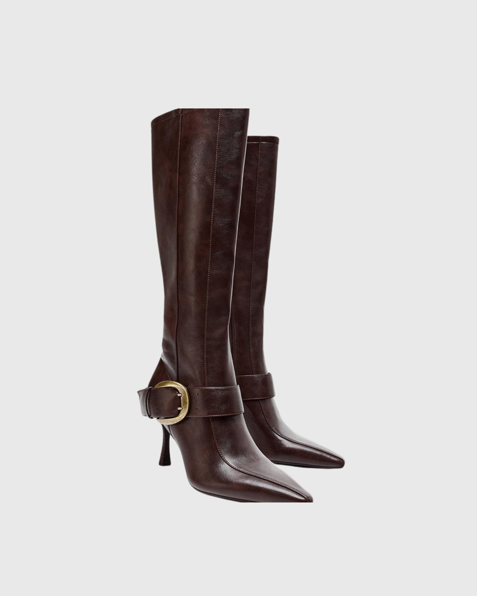 Pachacutec Buckle Knee High Boots In Brown