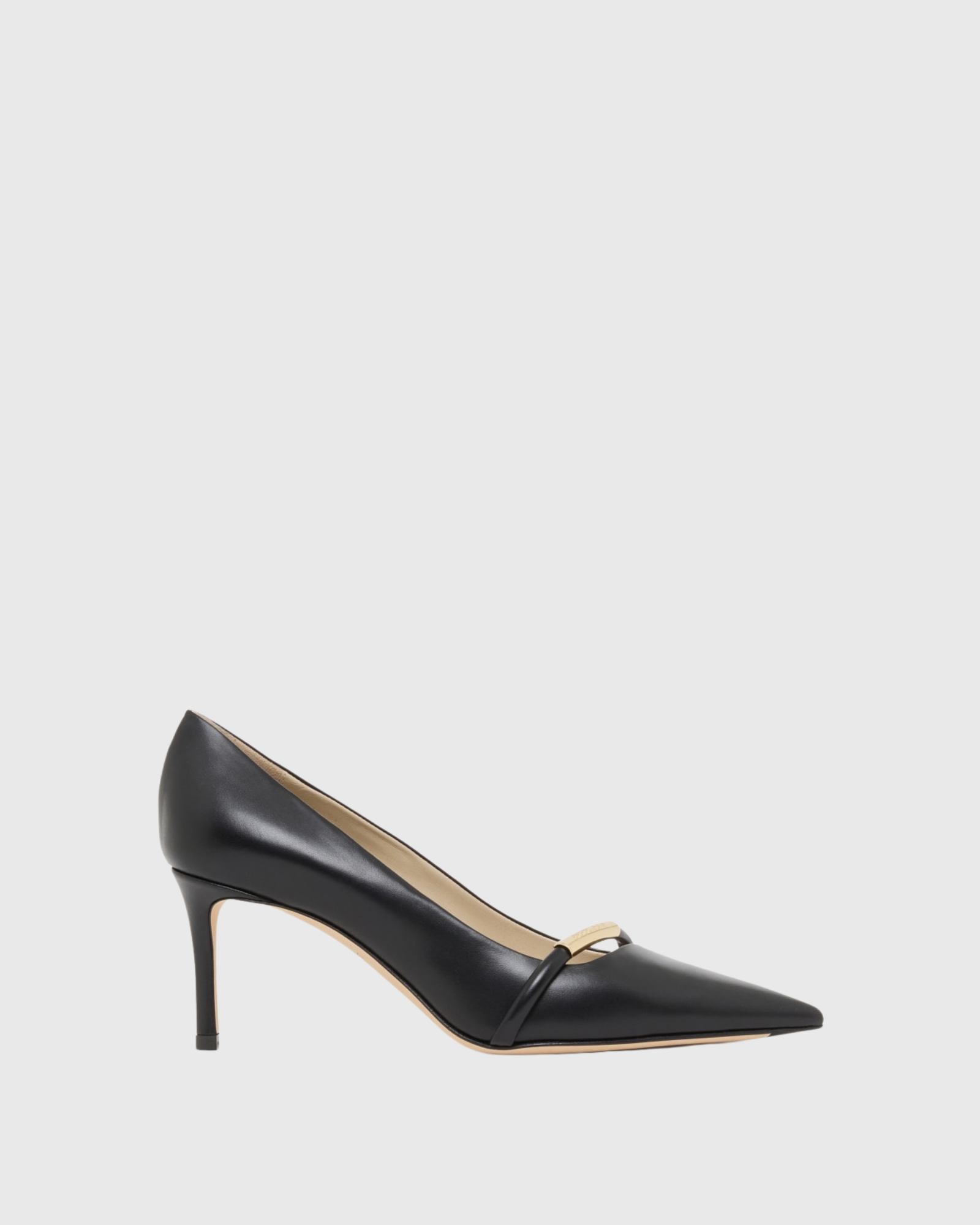 Ferhat Leather Buckle Pumps In Black